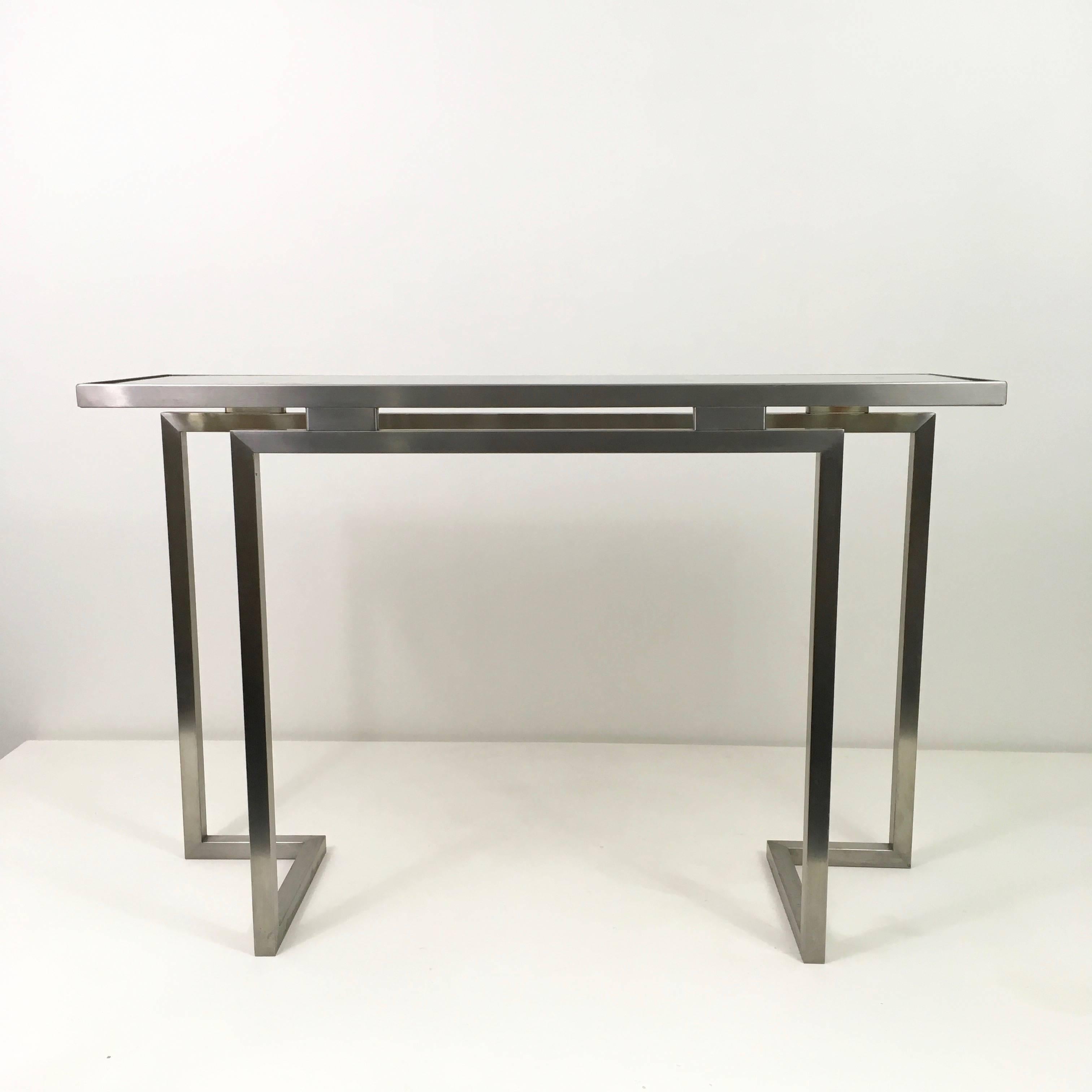 Marie Claude de Fouquieres Resin and Stainless Steel Console For Sale 1