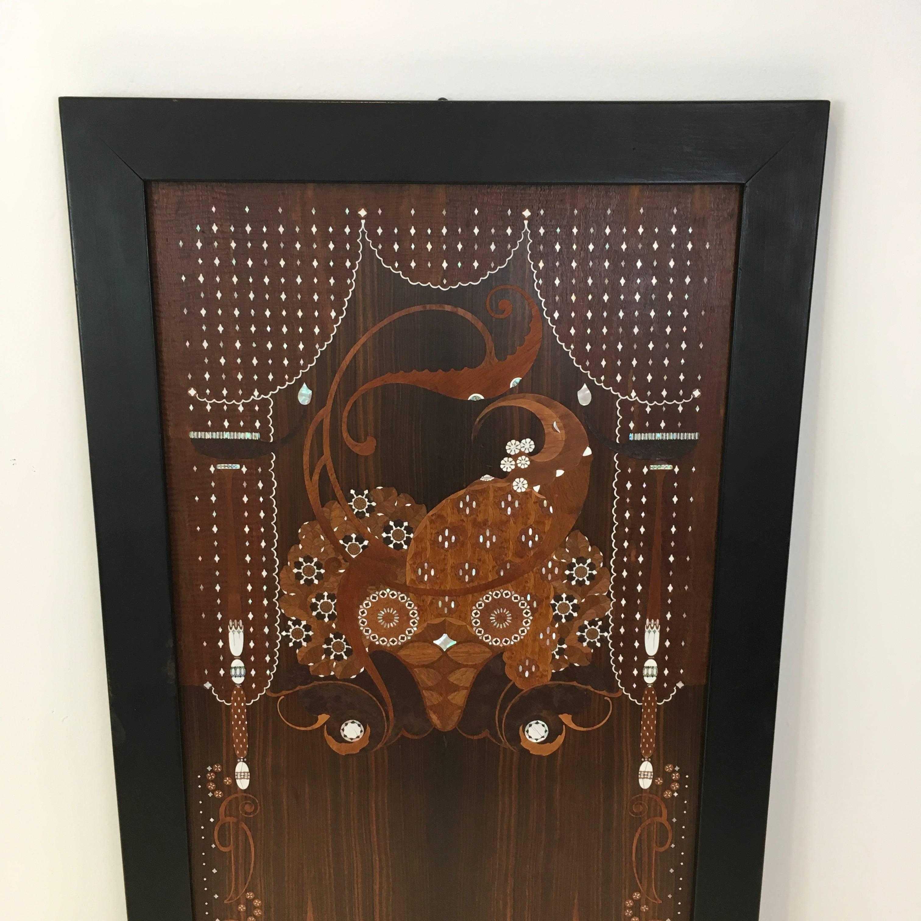 Jules Leleu Inlaid Wall Panel In Excellent Condition For Sale In Los Angeles, CA