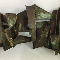 Paul Evans Copper Wall Candelabra Sculpture
