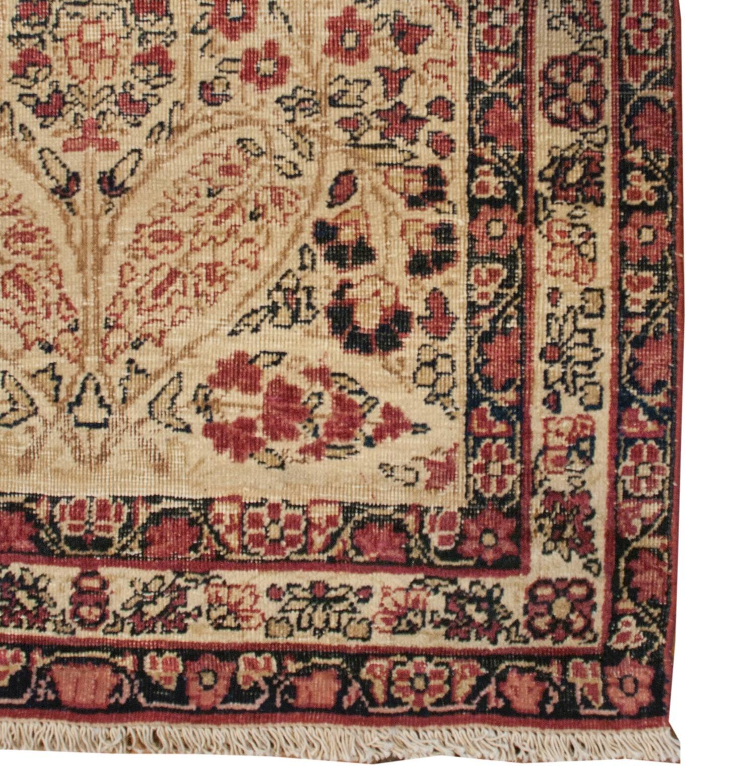 Persian 19th Century Lavar Kirman Prayer Rug For Sale