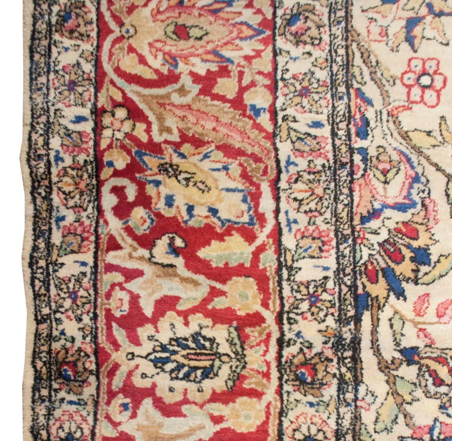 Asian Early 20th Century Kirman Rug For Sale