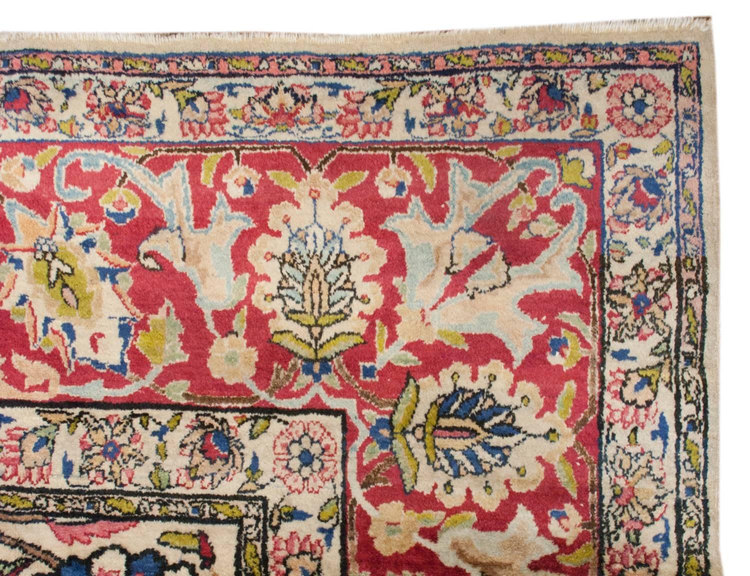 Mid-20th Century Early 20th Century Kirman Rug For Sale