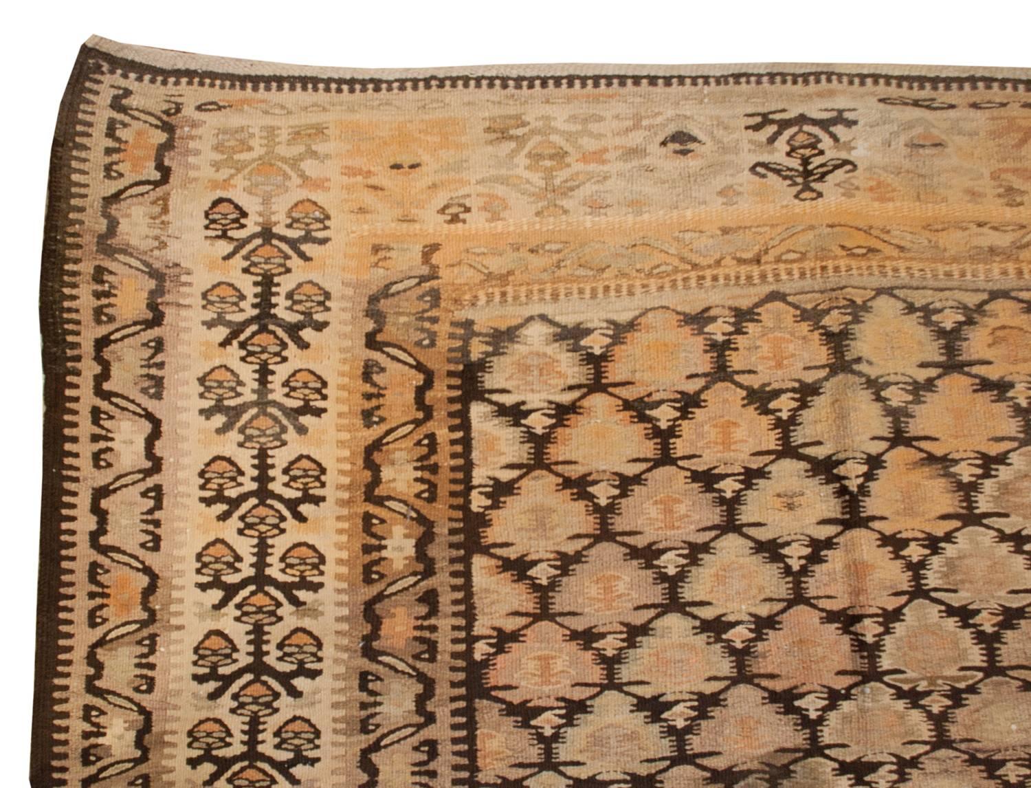 Early 20th Century Qazvin Kilim In Excellent Condition For Sale In Chicago, IL