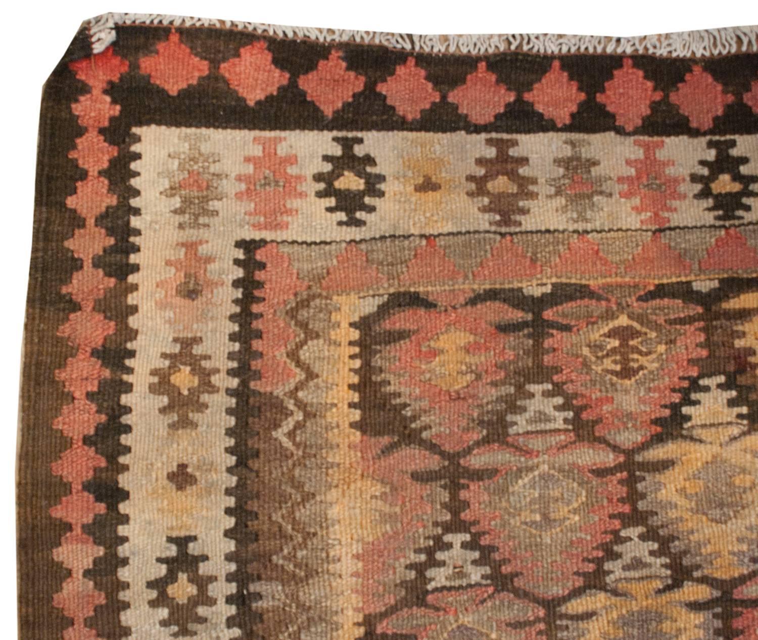 Asian Early 20th Century Qazvin Kilim Runner For Sale