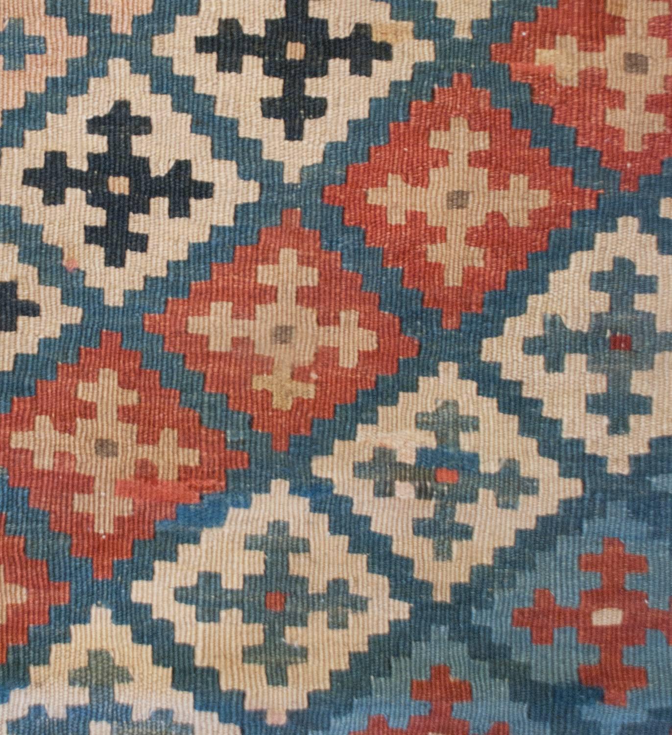Shahsavan-Kelim-Teppich aus dem frühen 20. Jahrhundert, wunderbar (Pflanzlich gefärbt) im Angebot