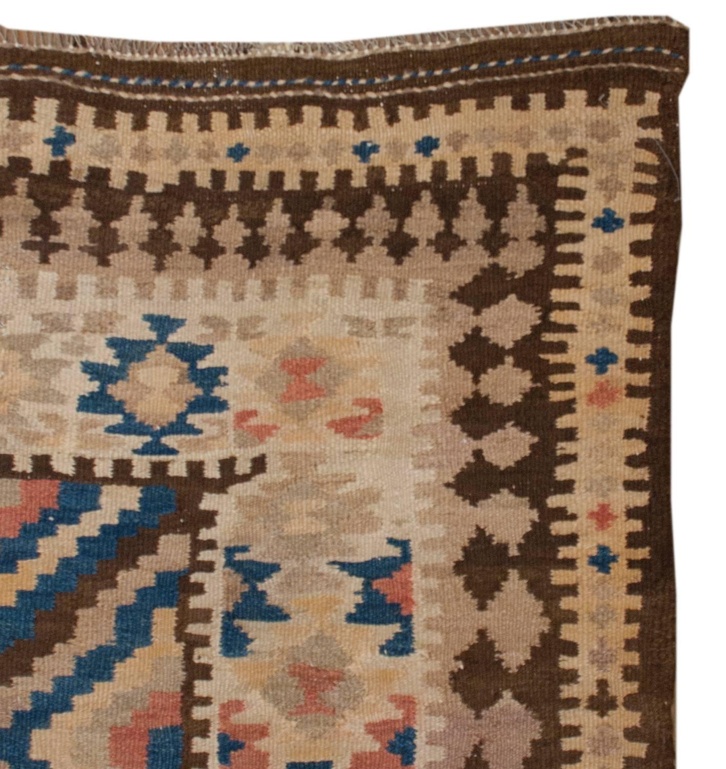 Wunderschöner Shahsavan-Kelim-Läufer des frühen 20. Jahrhunderts (Asiatisch) im Angebot