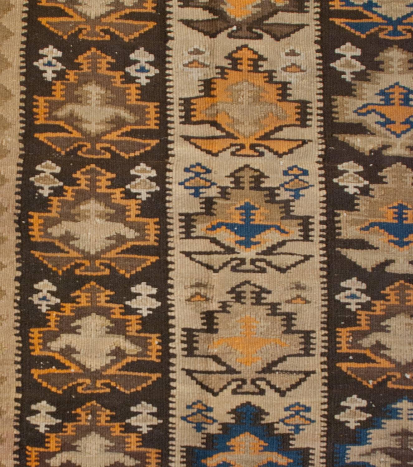 Asian Early 20th Century Qazvin Kilim Runner For Sale