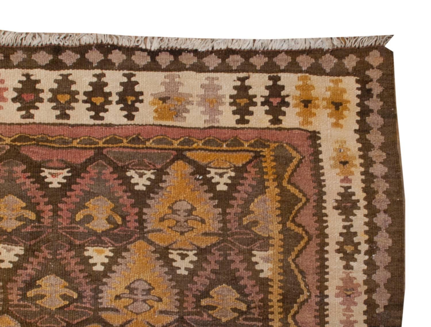 Asian Wonderful Early 20th Century Qazvin Kilim Runner For Sale