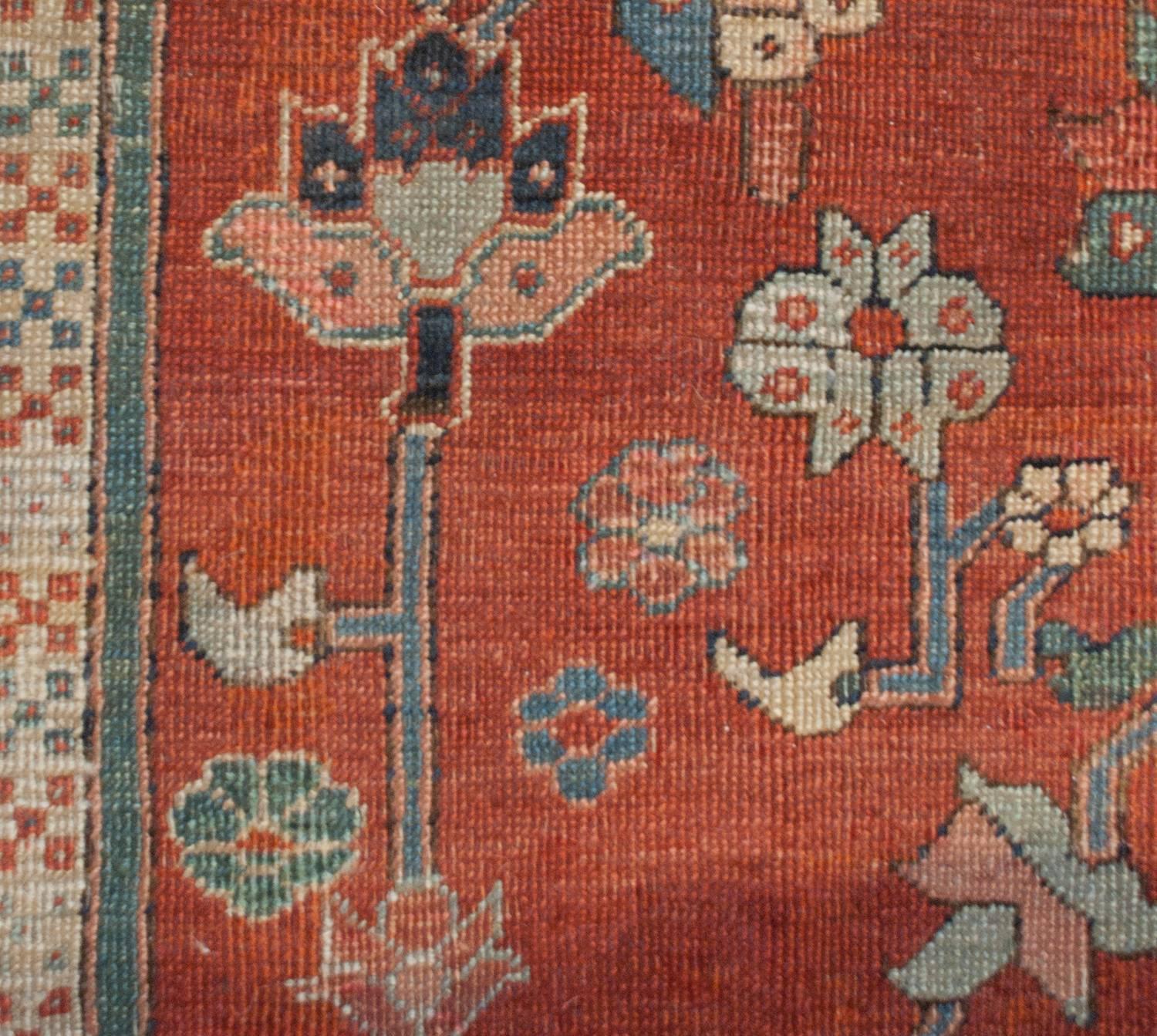 Vegetable Dyed Incredible 19th Century Serapi Rug For Sale
