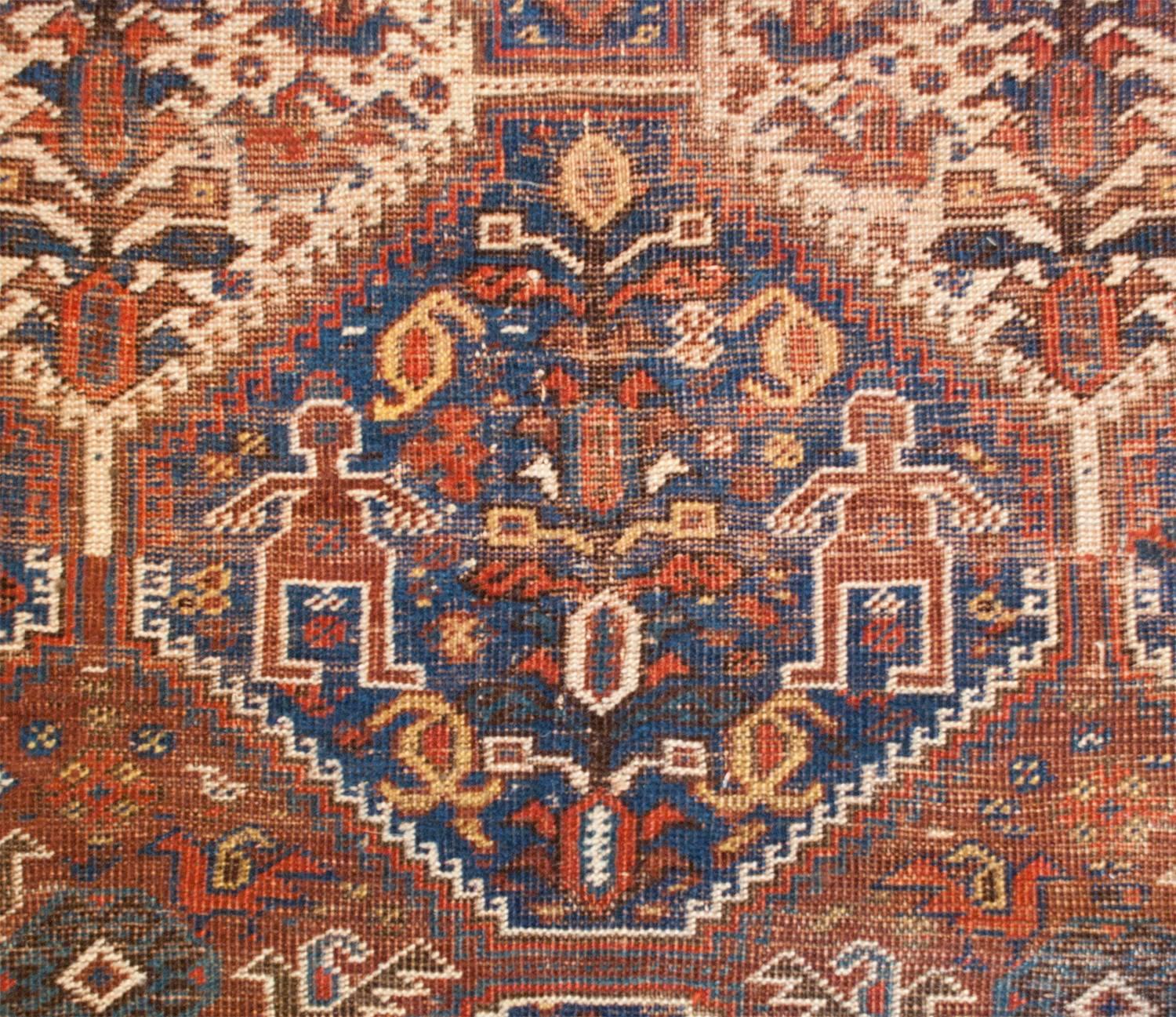 Kazak Exceptional 19th Century Ghashgaei Rug For Sale