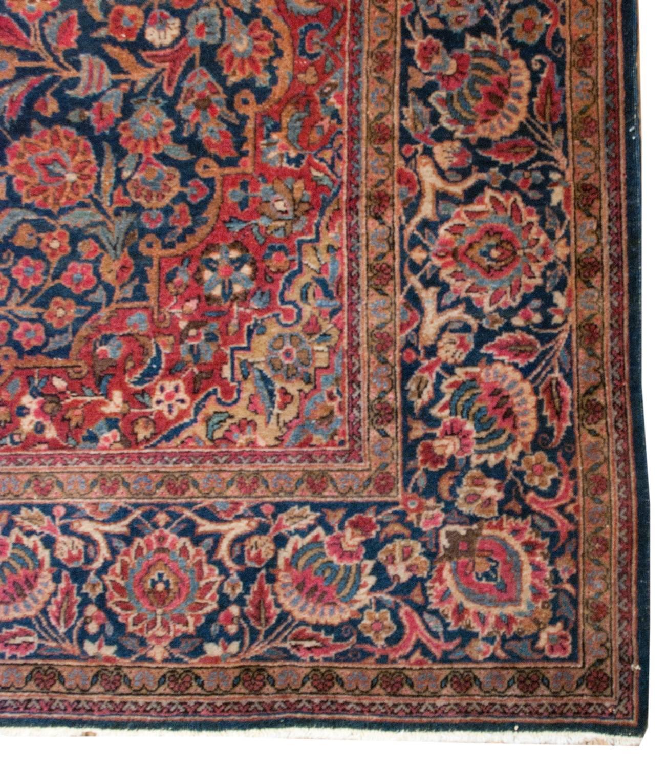 Vegetable Dyed Outstanding Early 20th Century Kashan Rug For Sale
