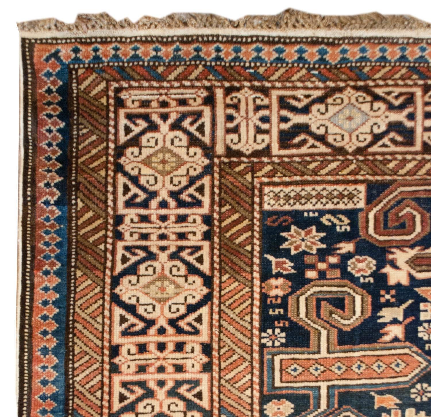 Asian Fascinating 19th Century Perpedil Rug For Sale