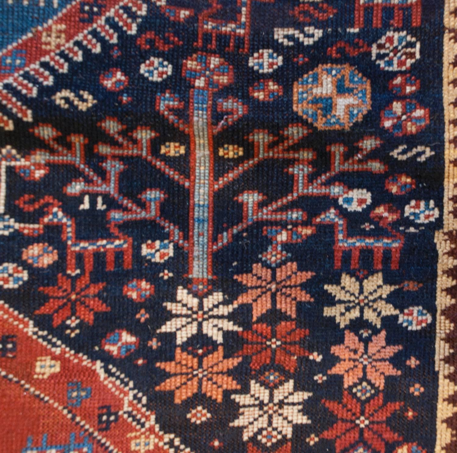 Incredible 19th Century Ghashgaei Rug In Good Condition For Sale In Chicago, IL
