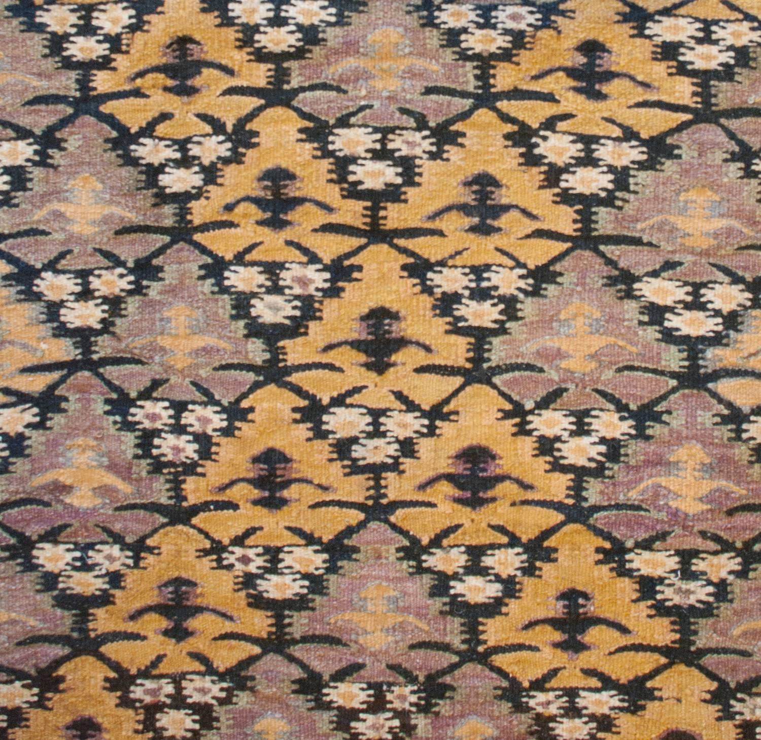 Asian Beautiful Early 20th Century Qazvin Kilim For Sale