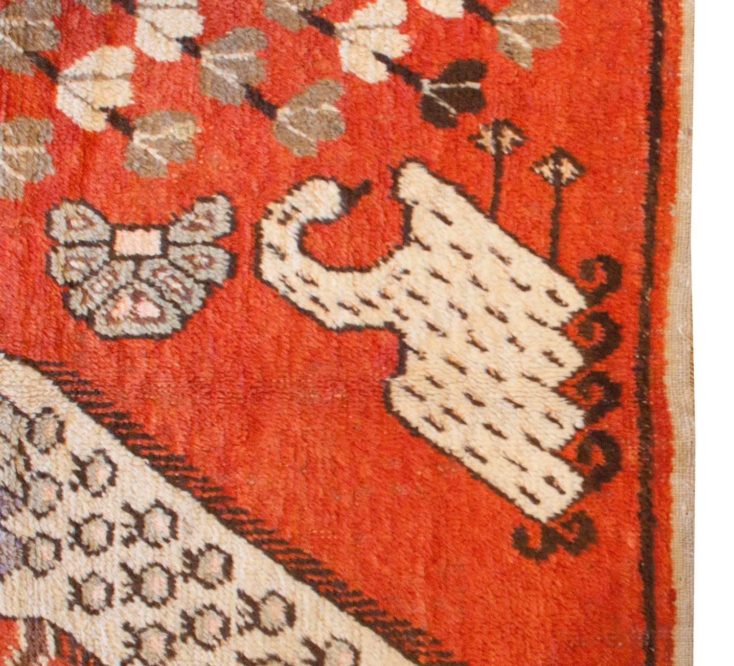 Wool Enchanting Early 20th Century Pictorial Khotan Rug