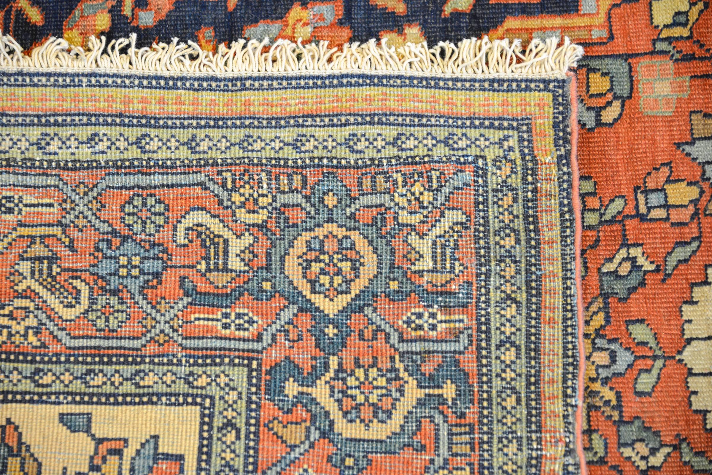 Vegetable Dyed Extraordinary 19th Century Sarouk Farahan Rug For Sale