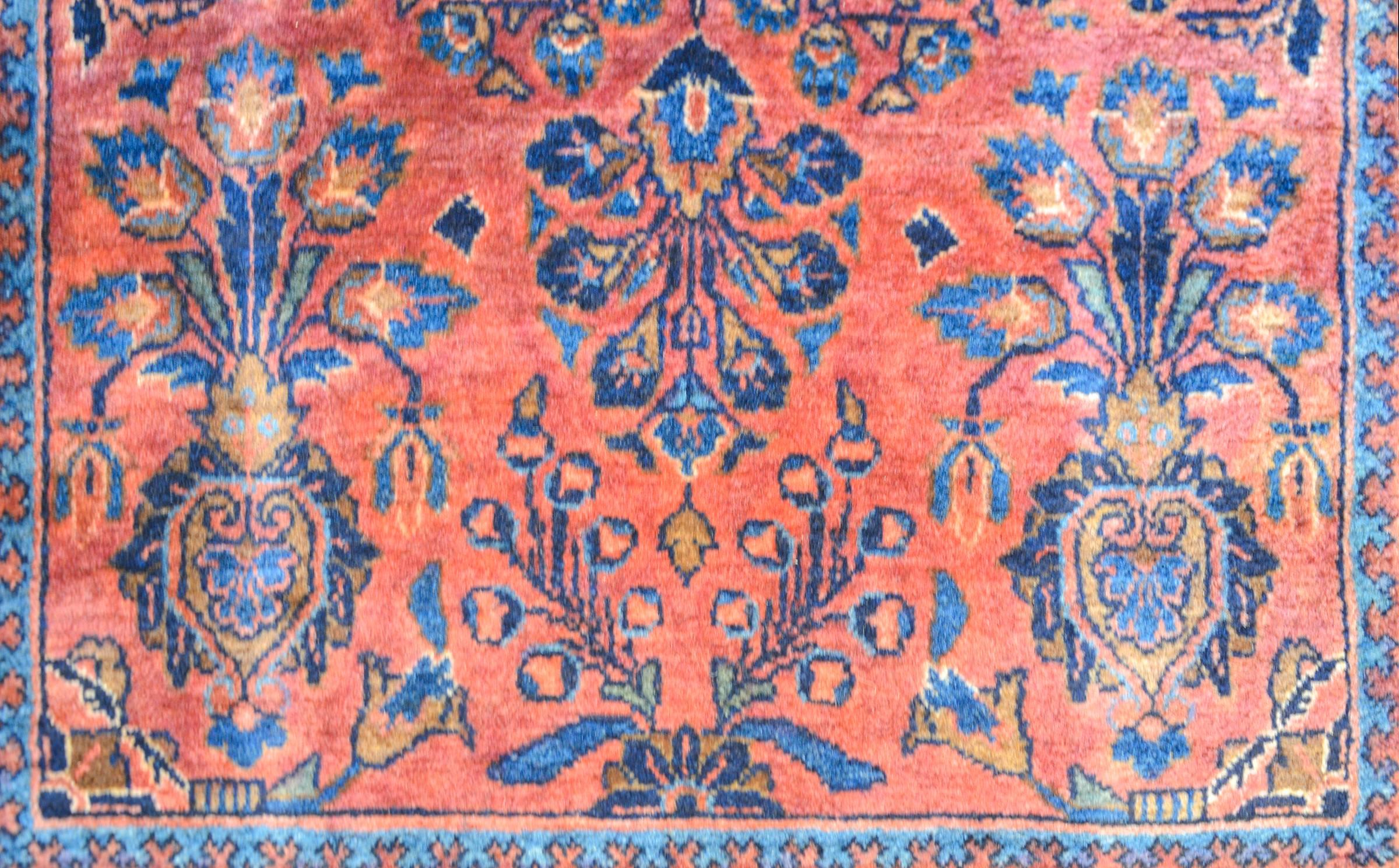 Sarouk Farahan Beautiful 19th Century Kashan Rug For Sale
