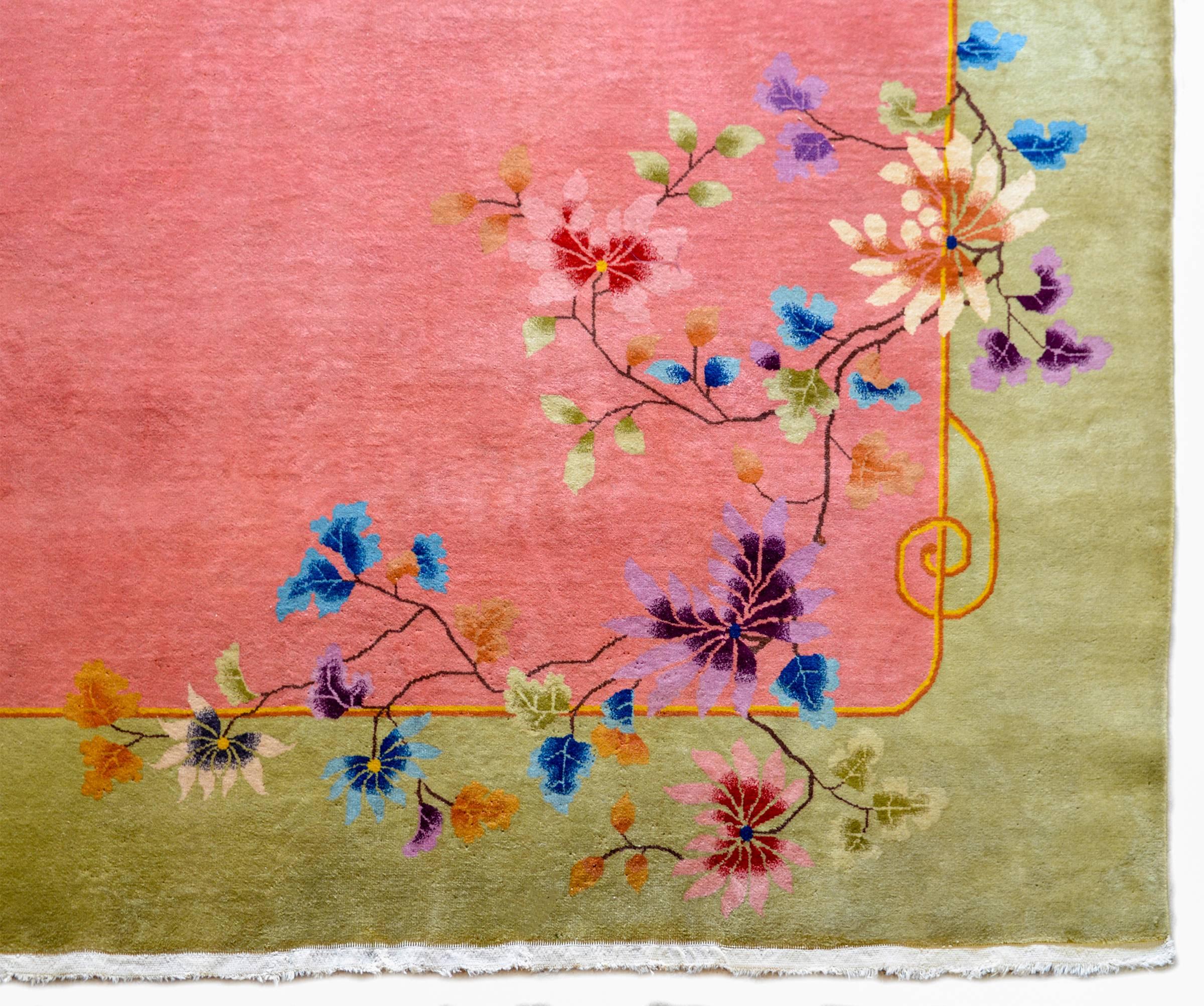 Early 20th Century Brilliant Chinese Art Deco Rug