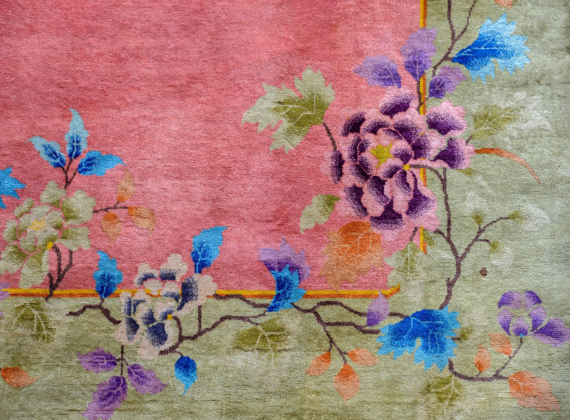 Wool Brilliant Chinese Art Deco Rug