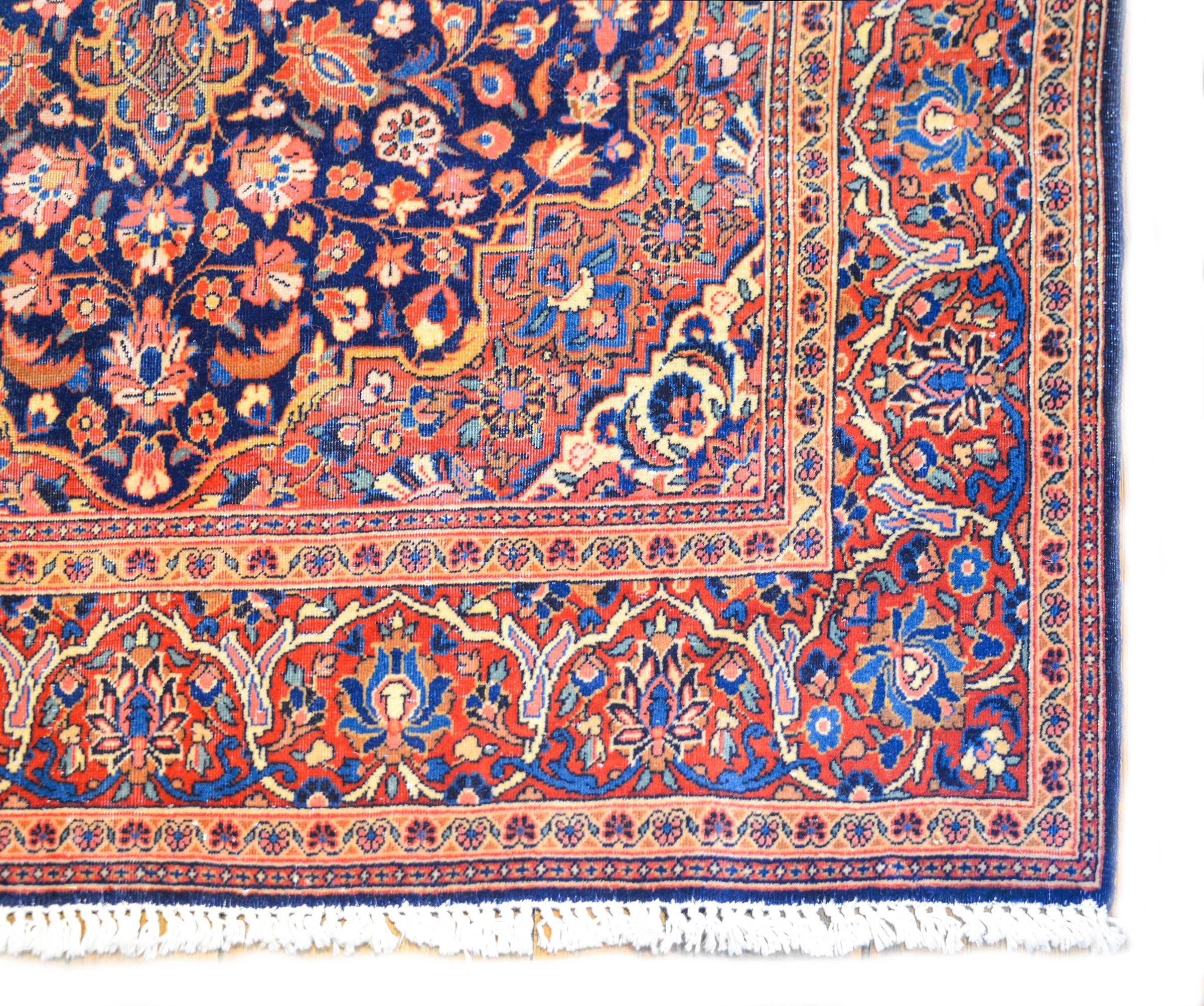 Vegetable Dyed Unbelievable Early 20th Century Kashan Rug For Sale