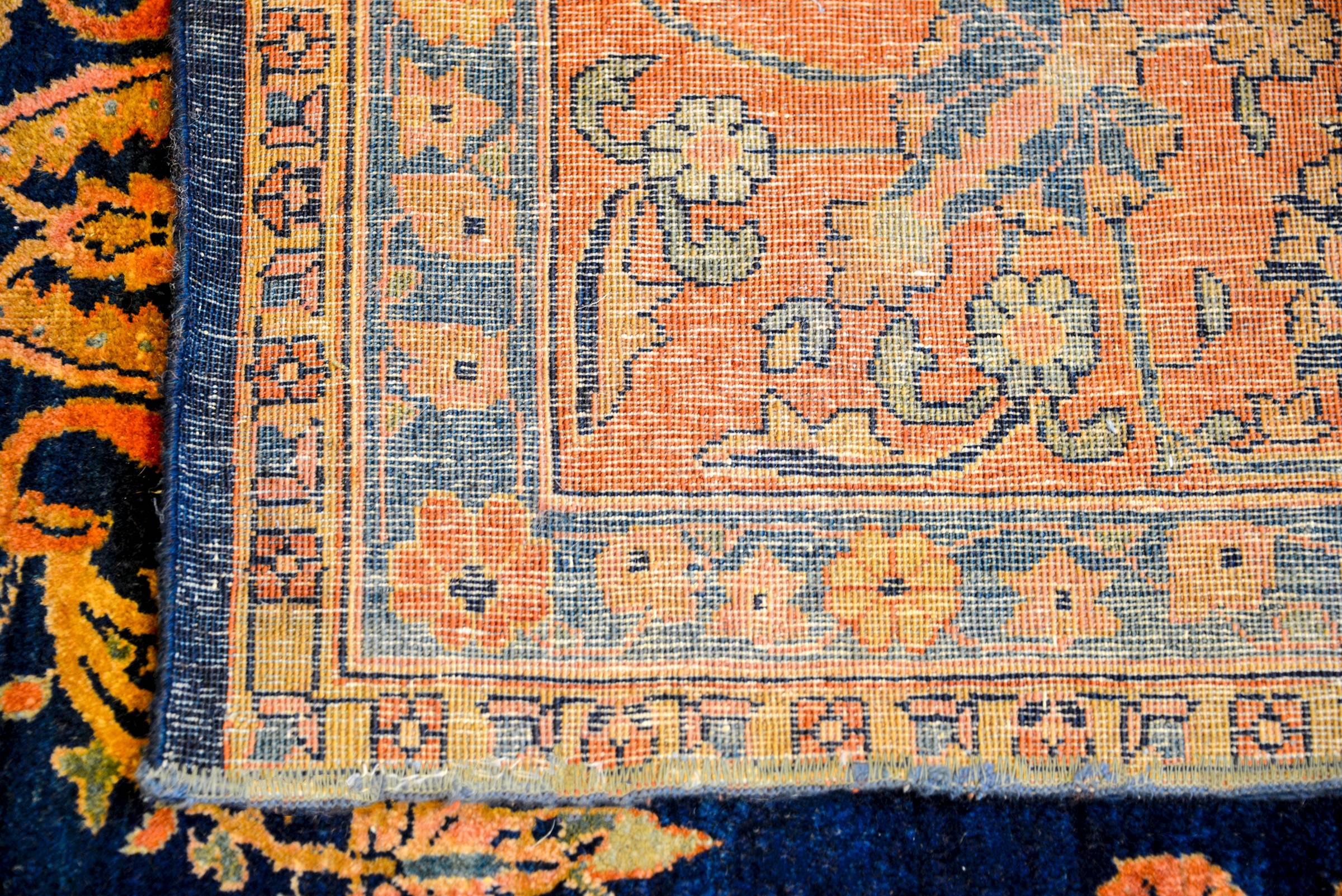 Vegetable Dyed Remarkable Sarouk Maharajan, circa 1900 For Sale