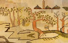 Early 20th Century Pictorial Samarkand Rug