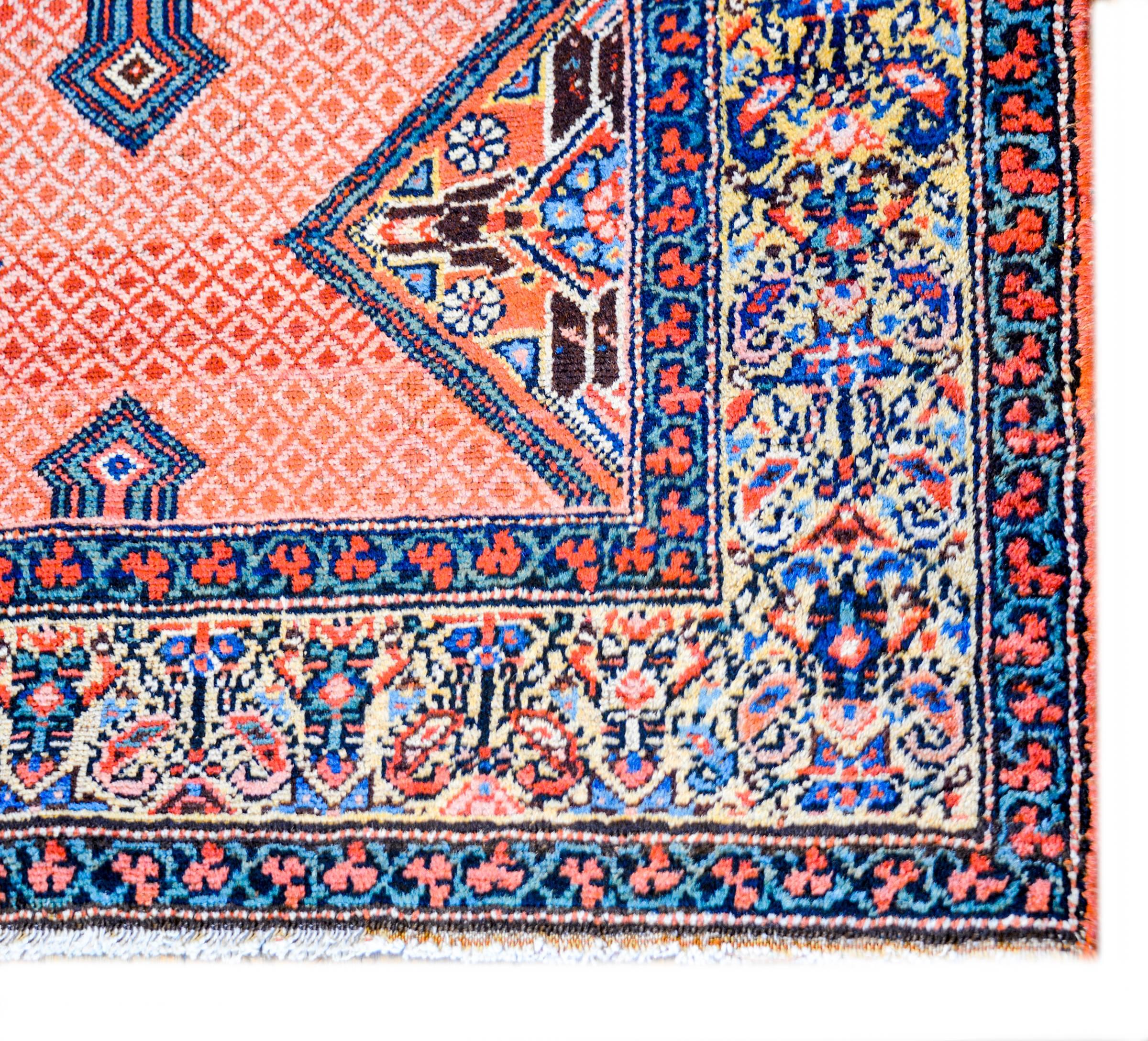 Vegetable Dyed Wonderful Early 20th Century Serab Runner