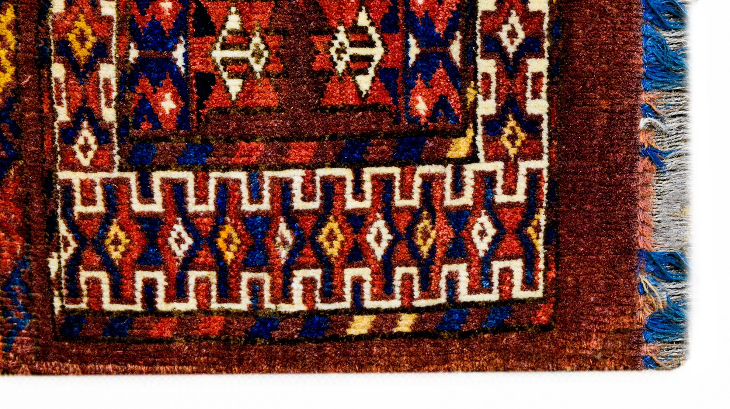 Vegetable Dyed Beautiful 19th Century Yamut Rug For Sale