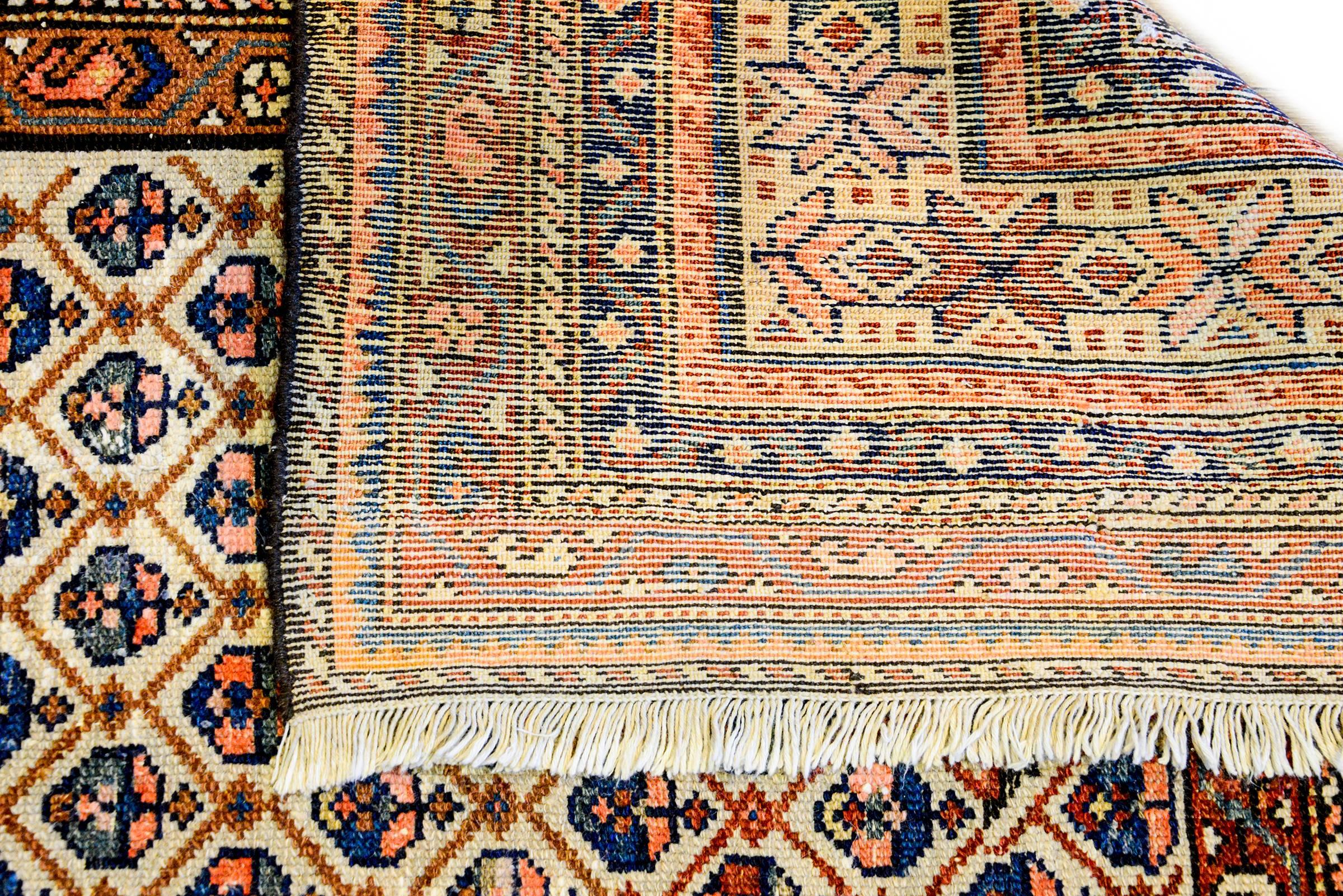 Vegetable Dyed Exquisite 19th Century Malayer Rug For Sale