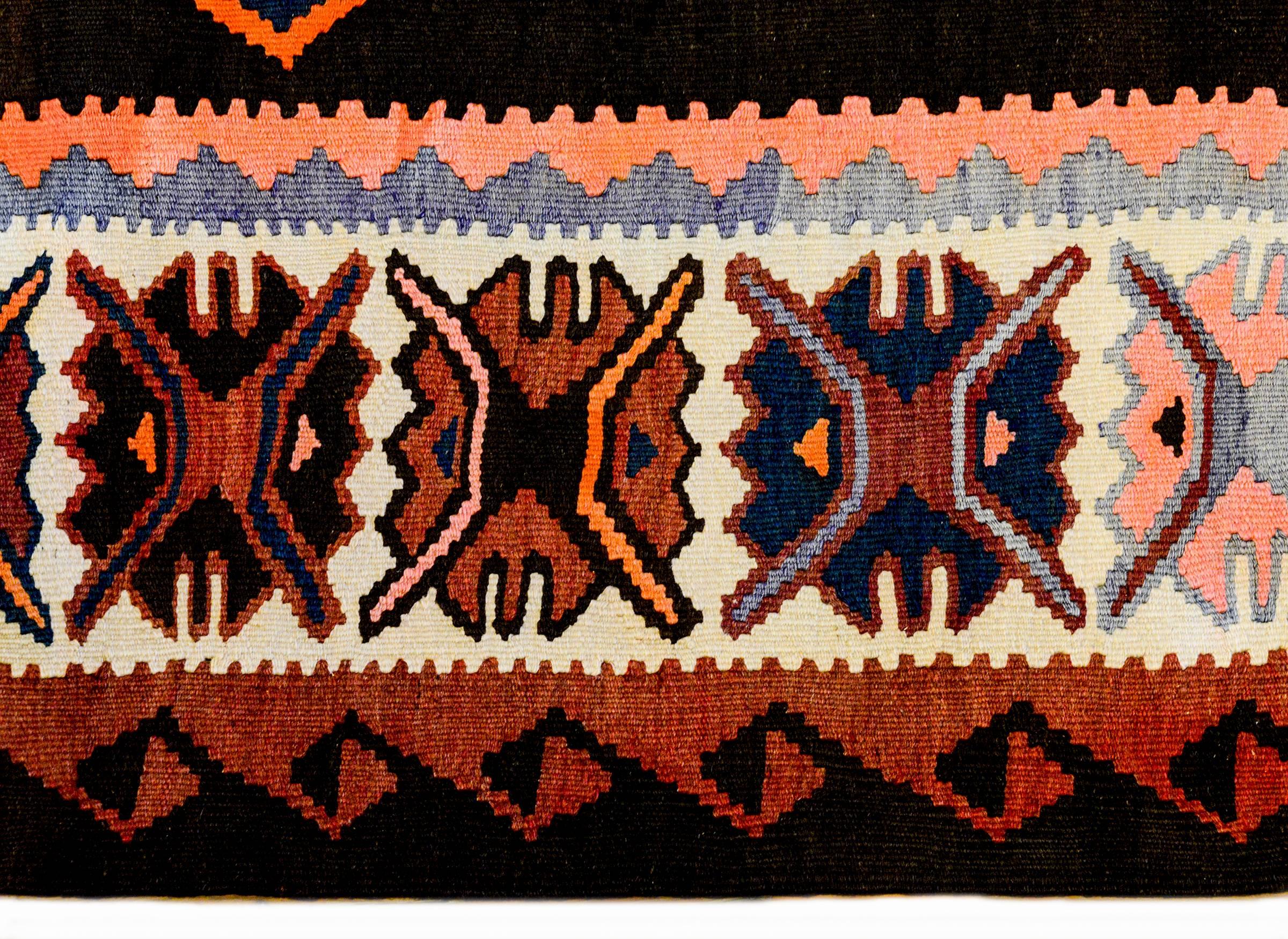 Vegetable Dyed Early 20th Century Veramin Kilim Runner For Sale