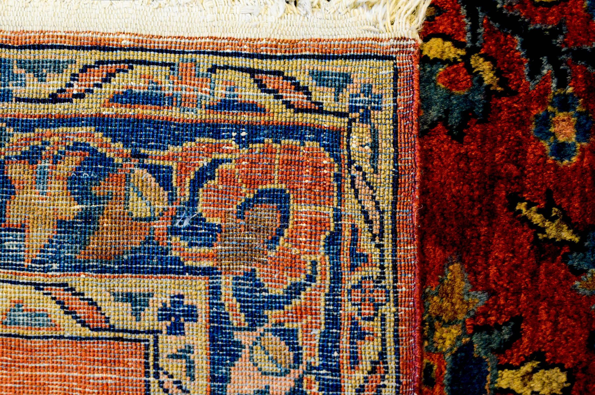 Vegetable Dyed Exquisite Early 20th Century Mohajeran Sarouk Rug For Sale
