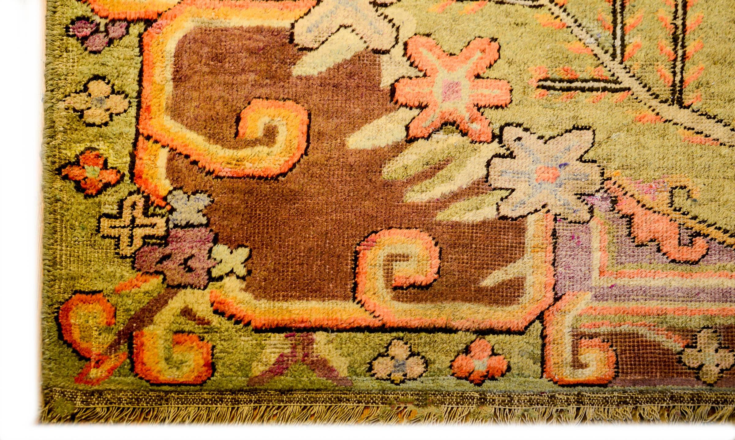 Vegetable Dyed Extraordinary Early 20th Century Khotan Rug For Sale