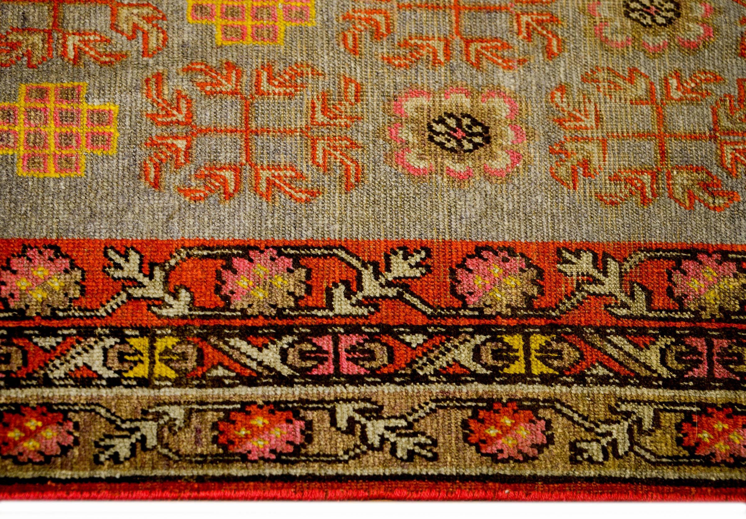 Asian Wonderful Early 20th Century Khotan Rug For Sale