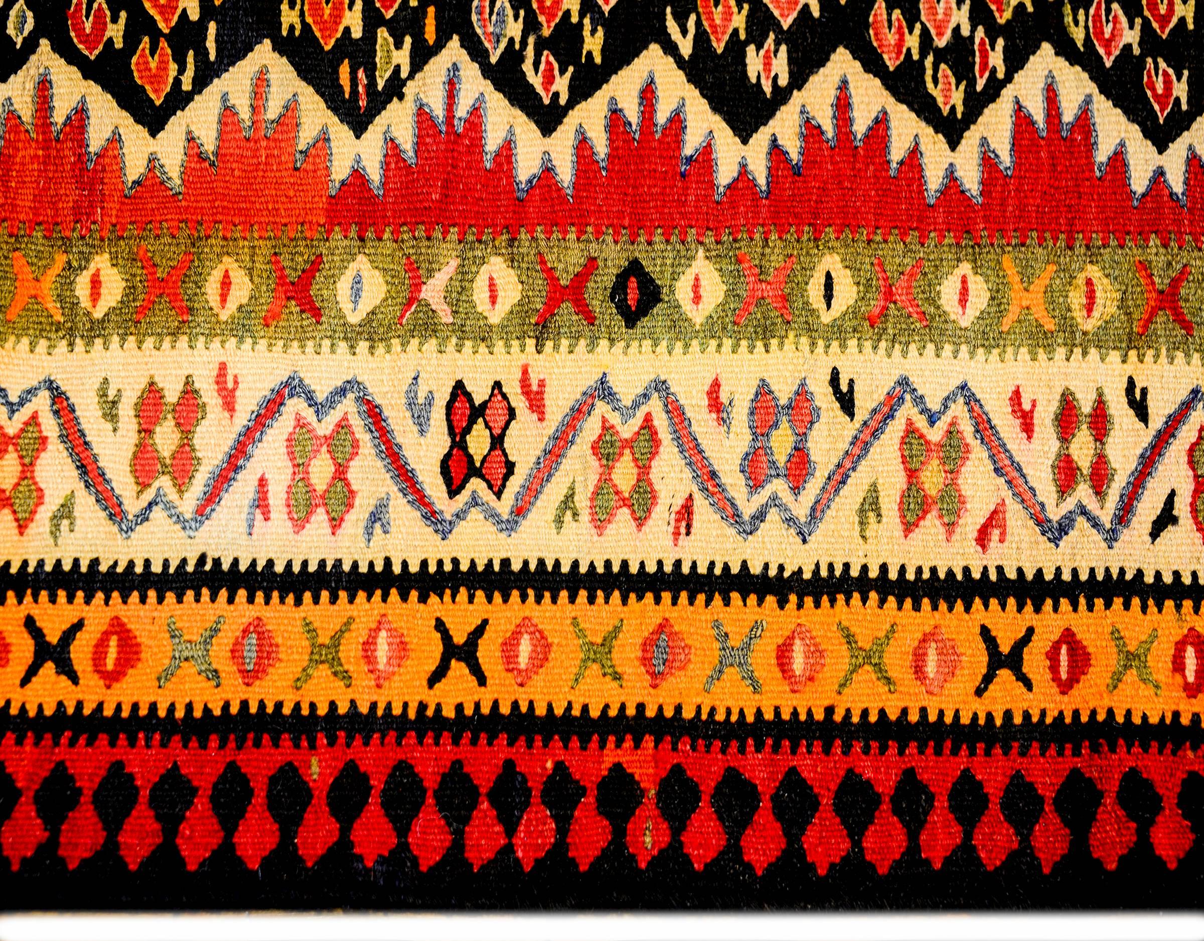 Mid-20th Century Kurdish Kilim Runner In Good Condition For Sale In Chicago, IL