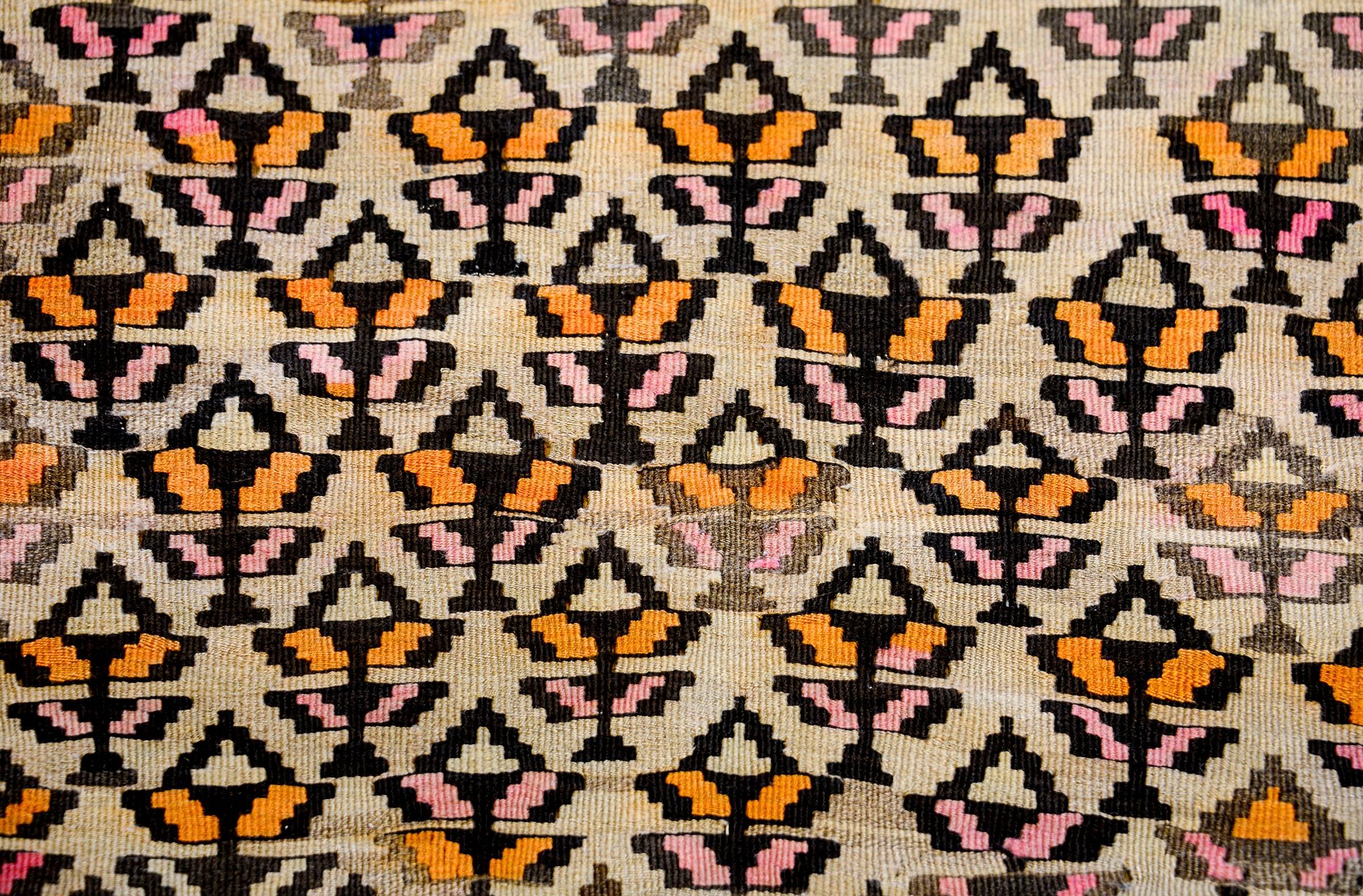 Persian Exceptional Early 20th Century Qazvin Kilim Runner For Sale