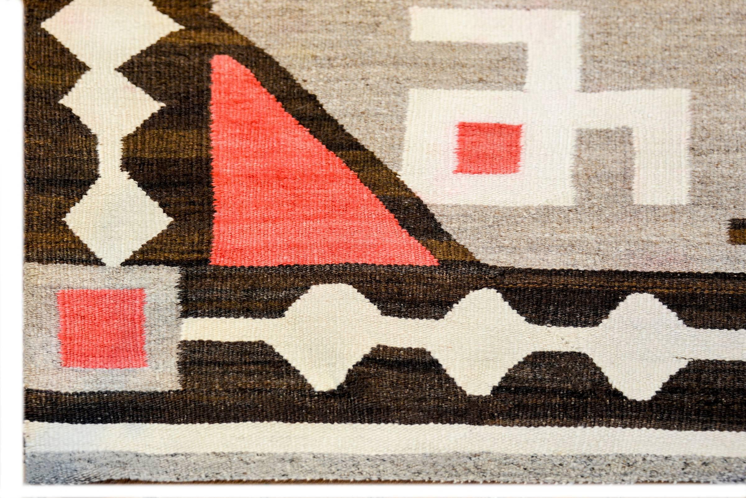 Vegetable Dyed Mid-20th Century Navajo Rug