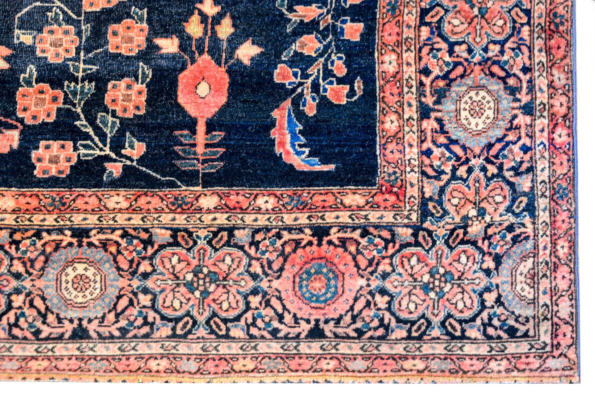 Vegetable Dyed Exceptional Early 20th Century Sarouk Farahan Rug For Sale