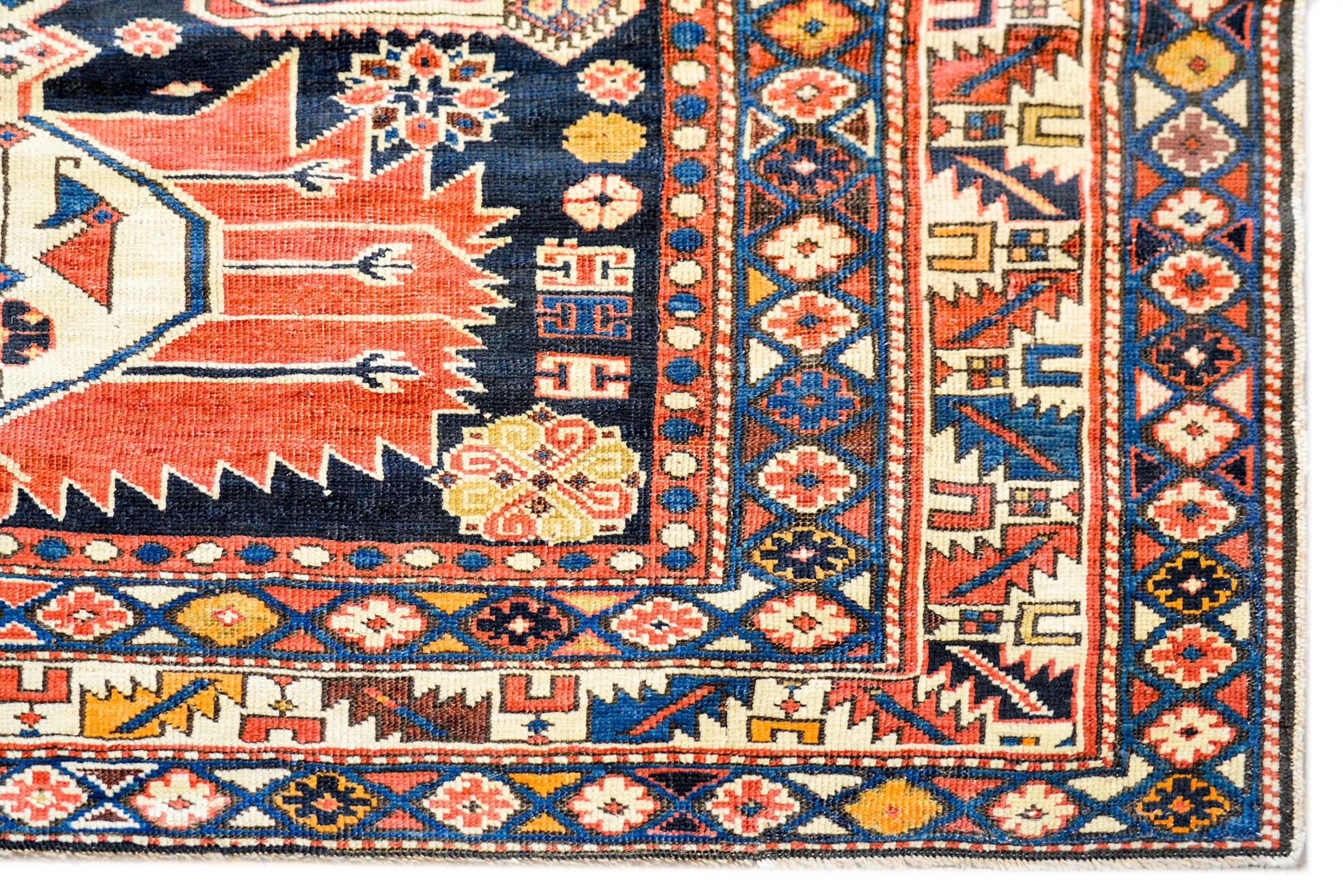 Vegetable Dyed Amazing Early 20th Century Shriven Rug For Sale