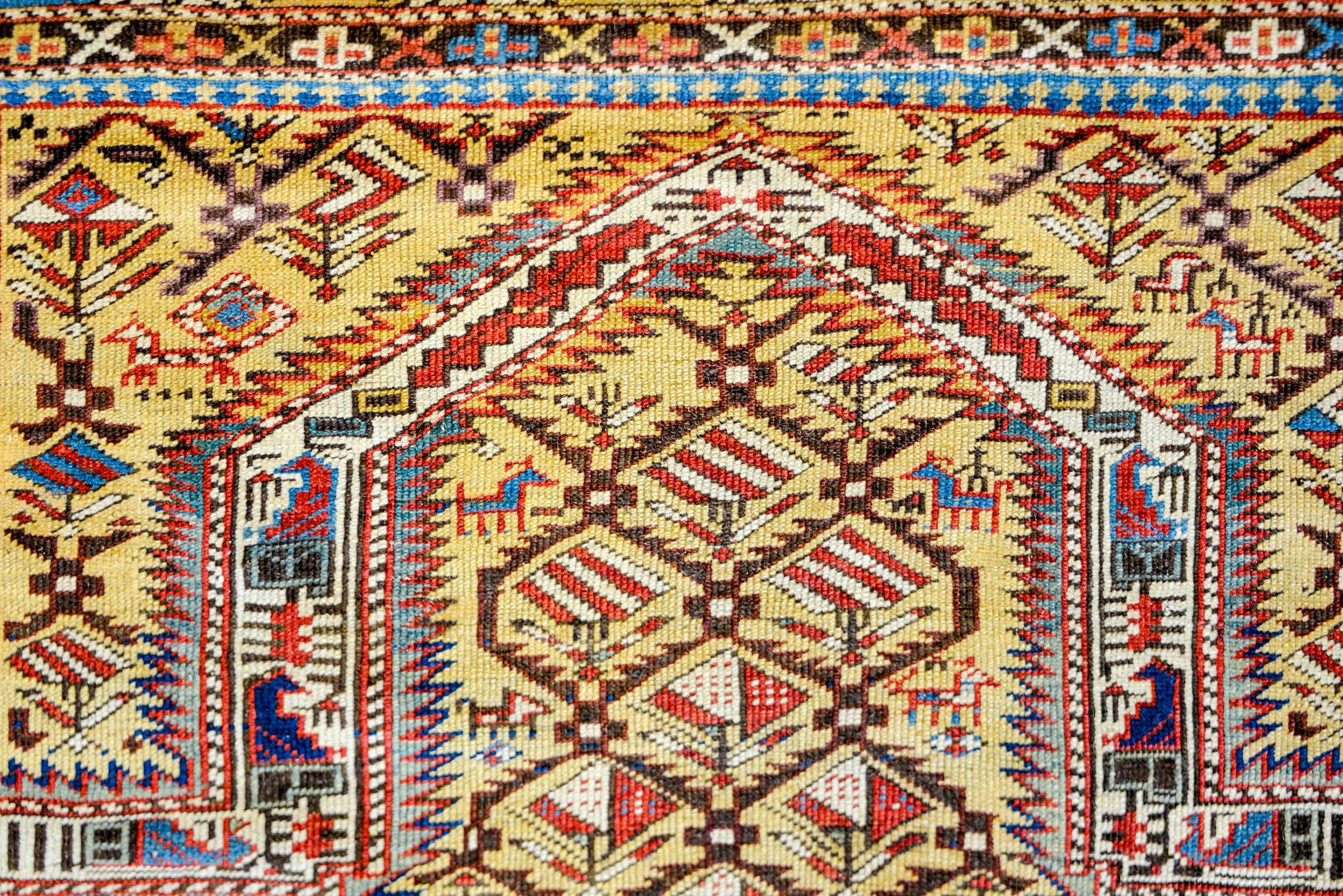 Azerbaijani Extraordinary Late 19th Century Shriven Prayer Rug For Sale