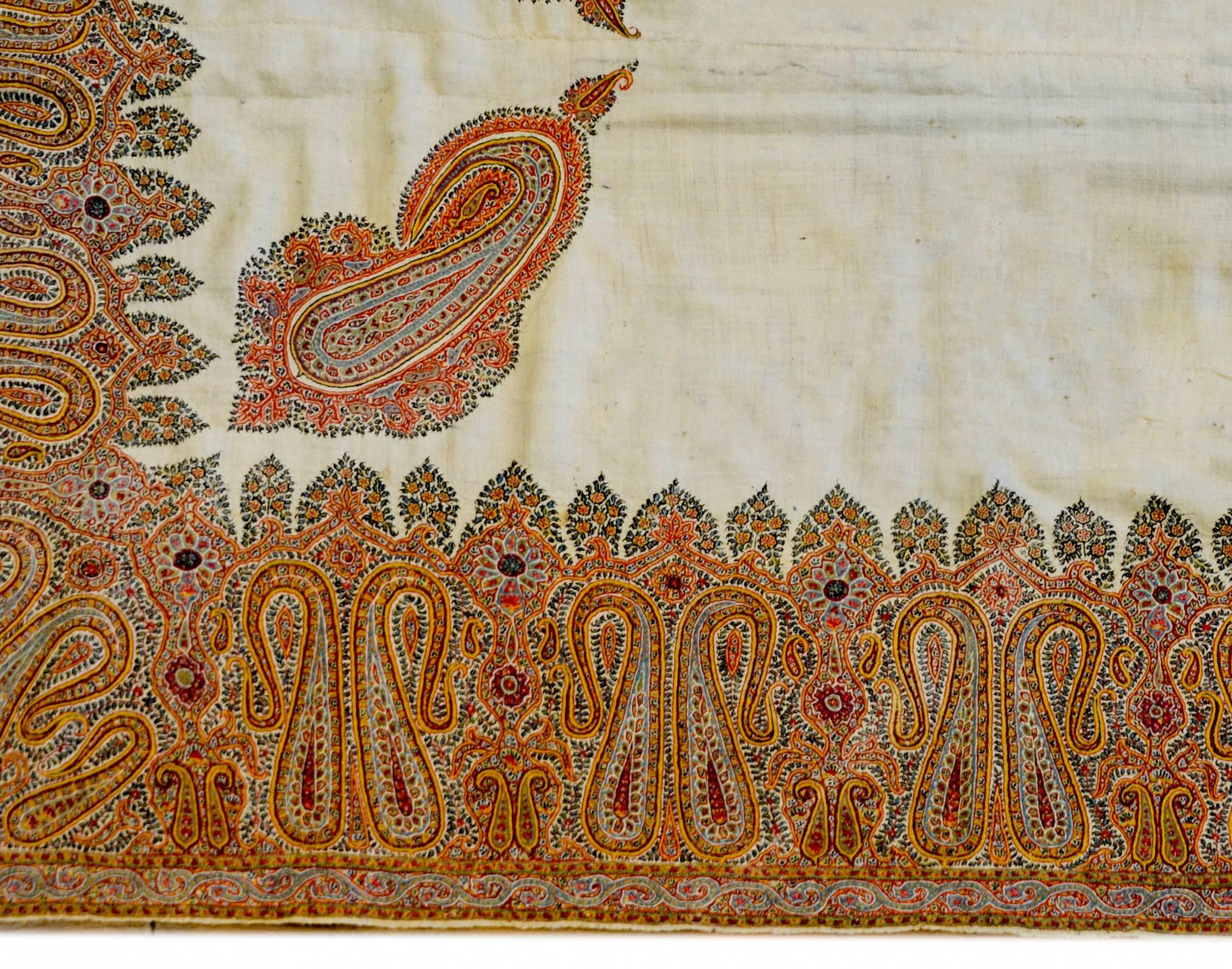 Persian Incredible Early 20th Century Kirman Suzani Textile For Sale