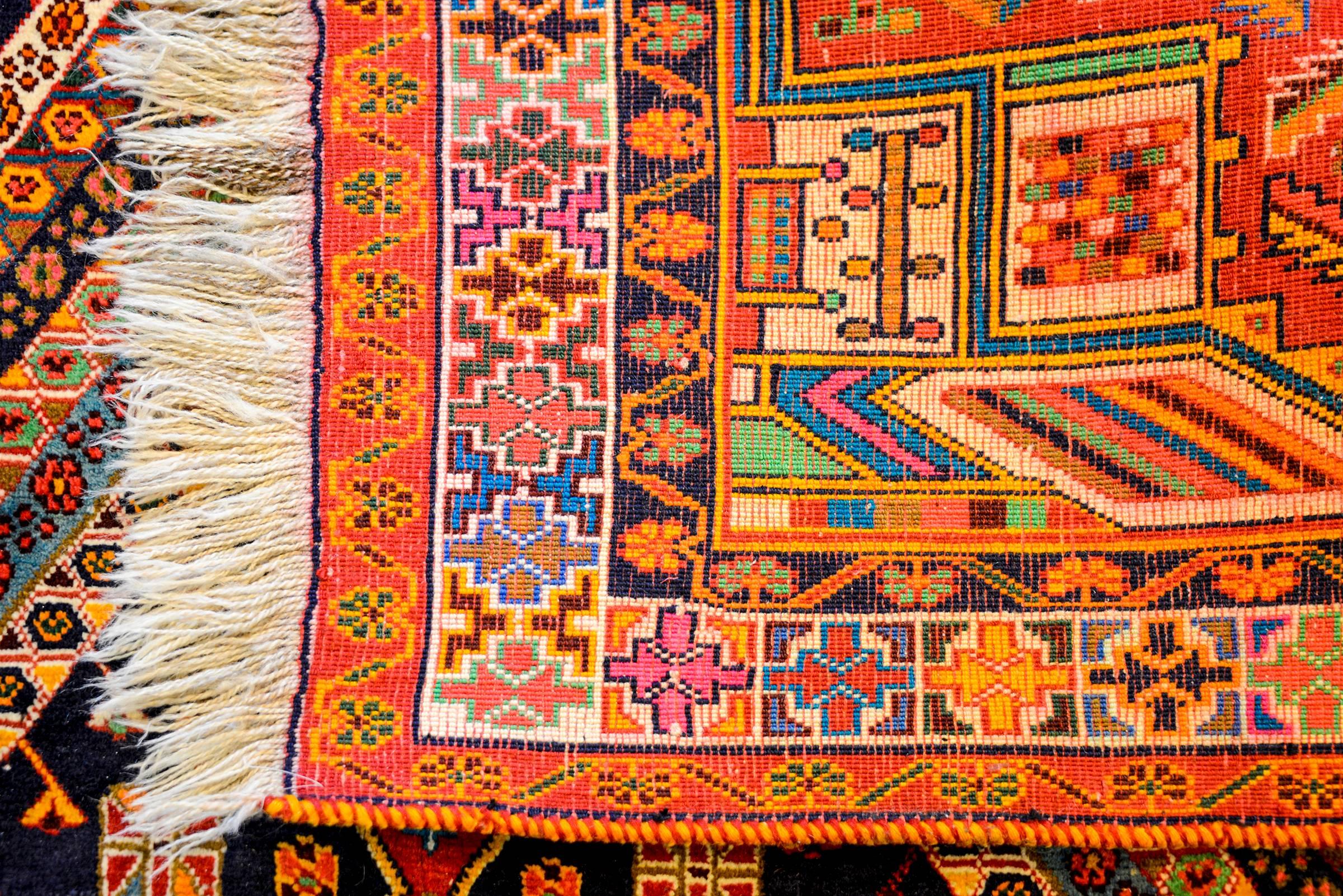 Persian Brilliant Mid-20th Century Shiraz Rug For Sale