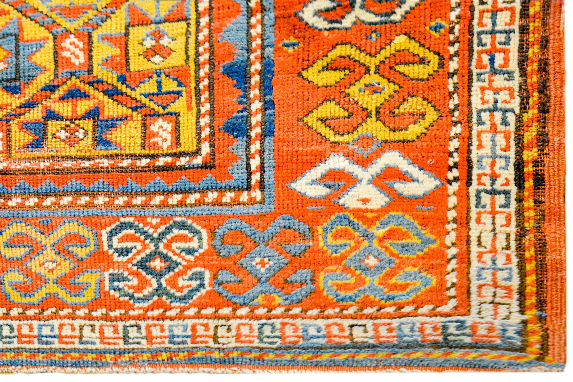 Fantastic Late 19th Century Kazak Rug In Good Condition For Sale In Chicago, IL