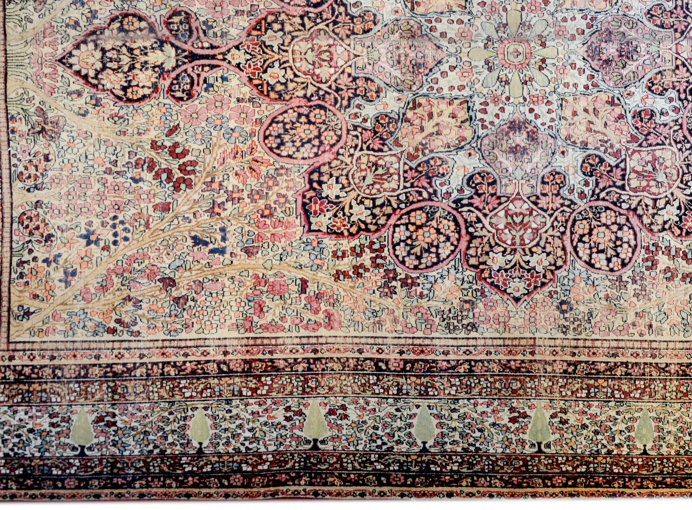 Persian Incredible Early 20th Century Lavar Kirman Rug For Sale