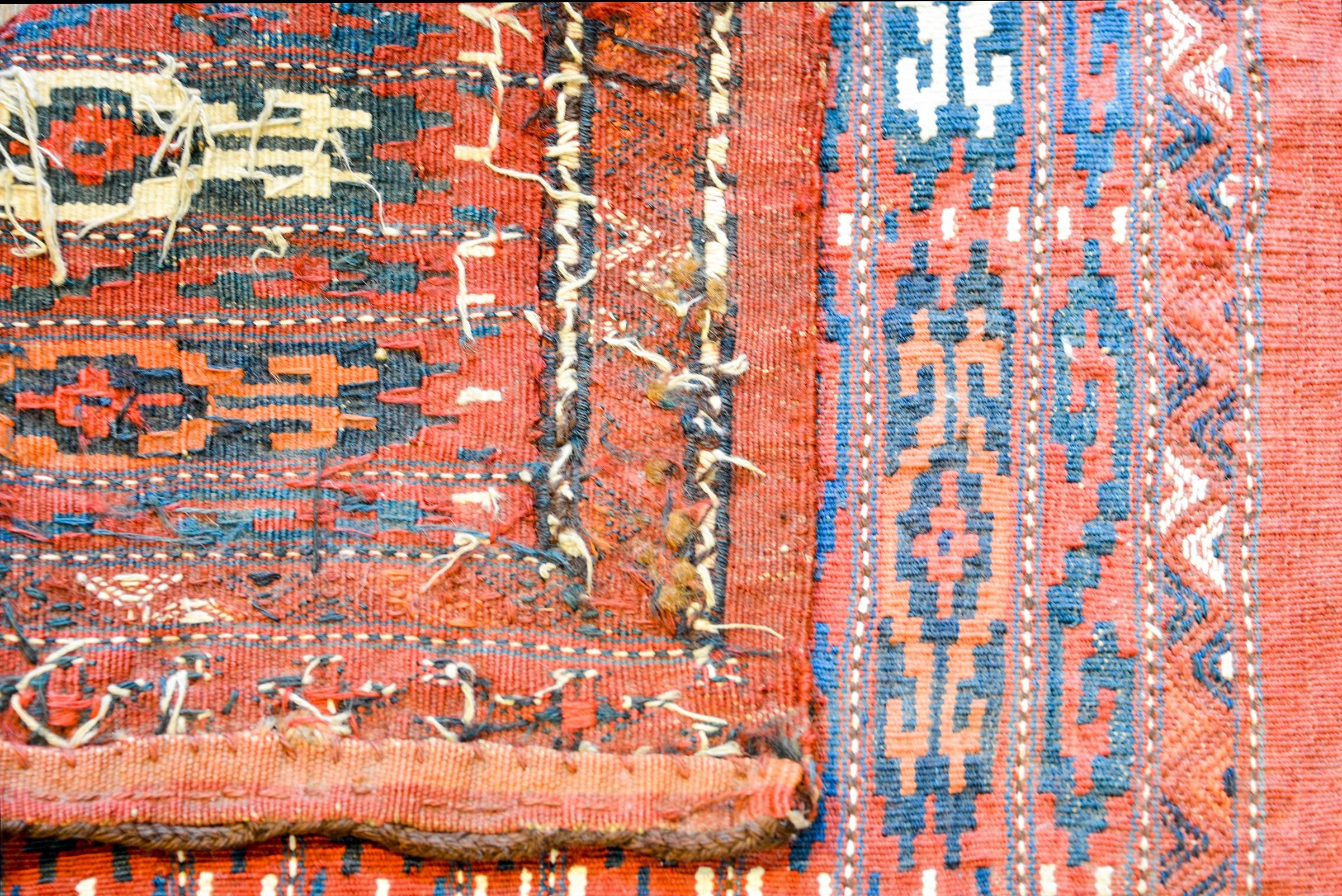 Vegetable Dyed Early 20th Century Sumak Bag Face Rug