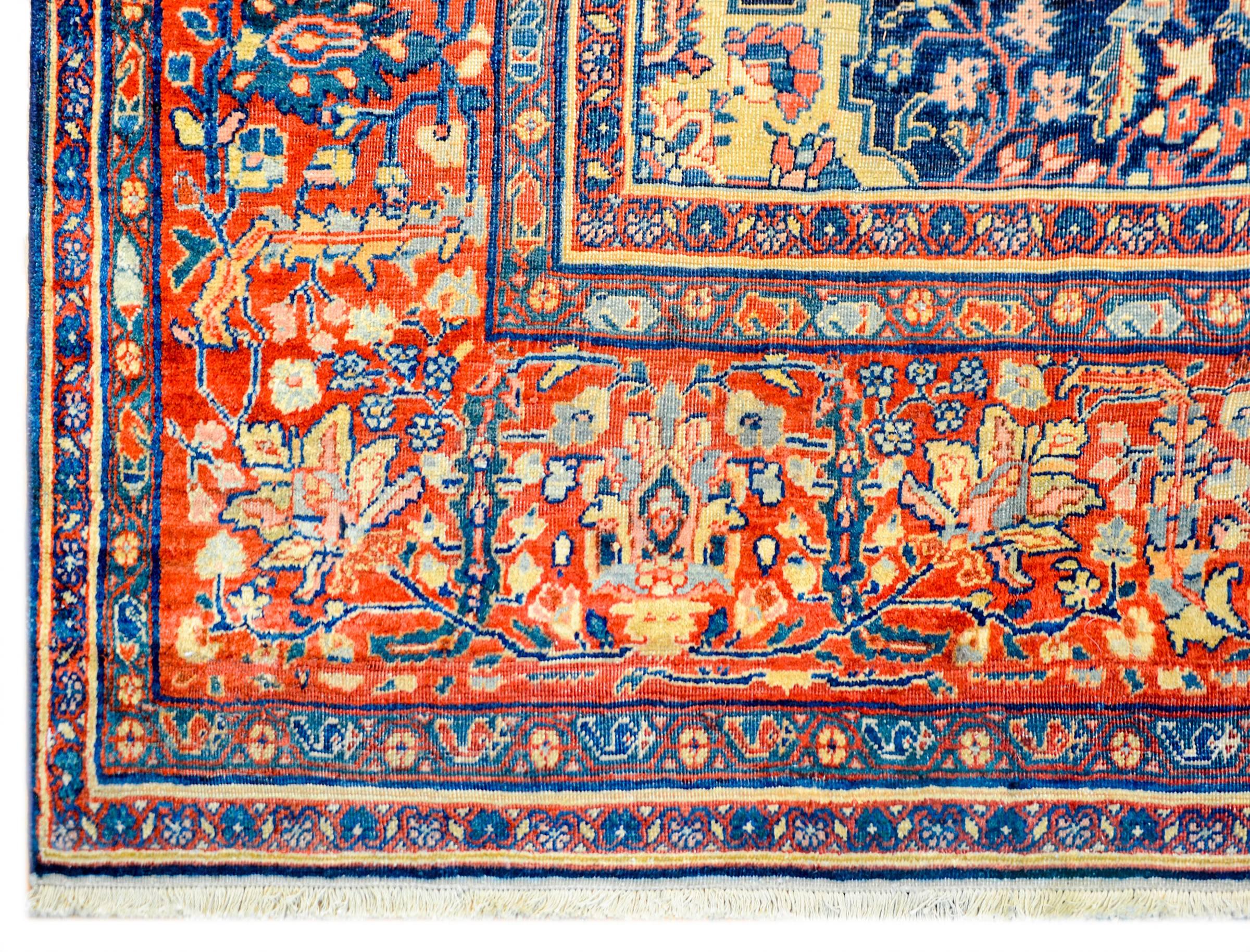 XIXe siècle Incroyable tapis Sarouk Farahan de la fin du 19ème siècle en vente