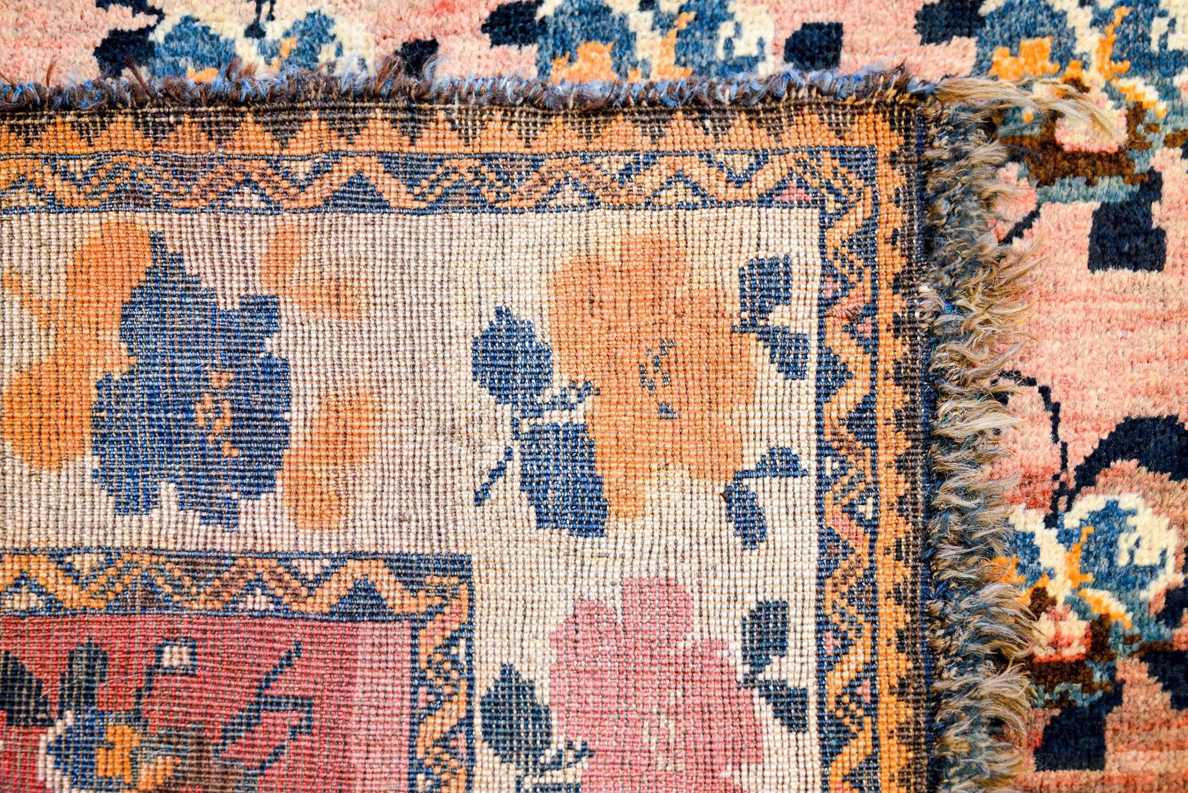 Vegetable Dyed Unique Late 19th Century Shiraz Rug For Sale