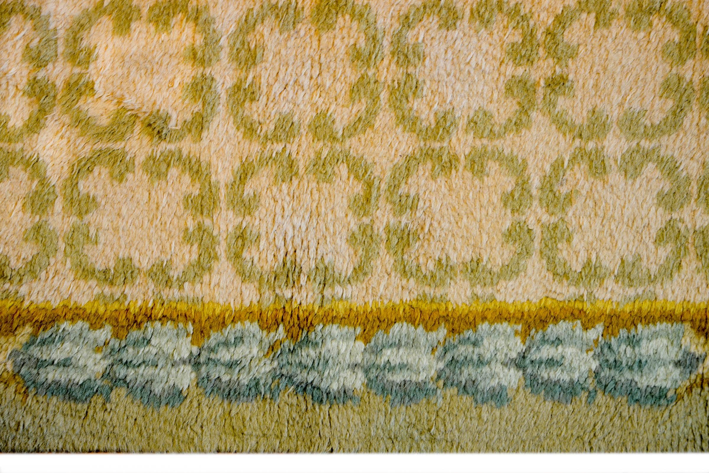 Vegetable Dyed Mid-Century German Rug For Sale