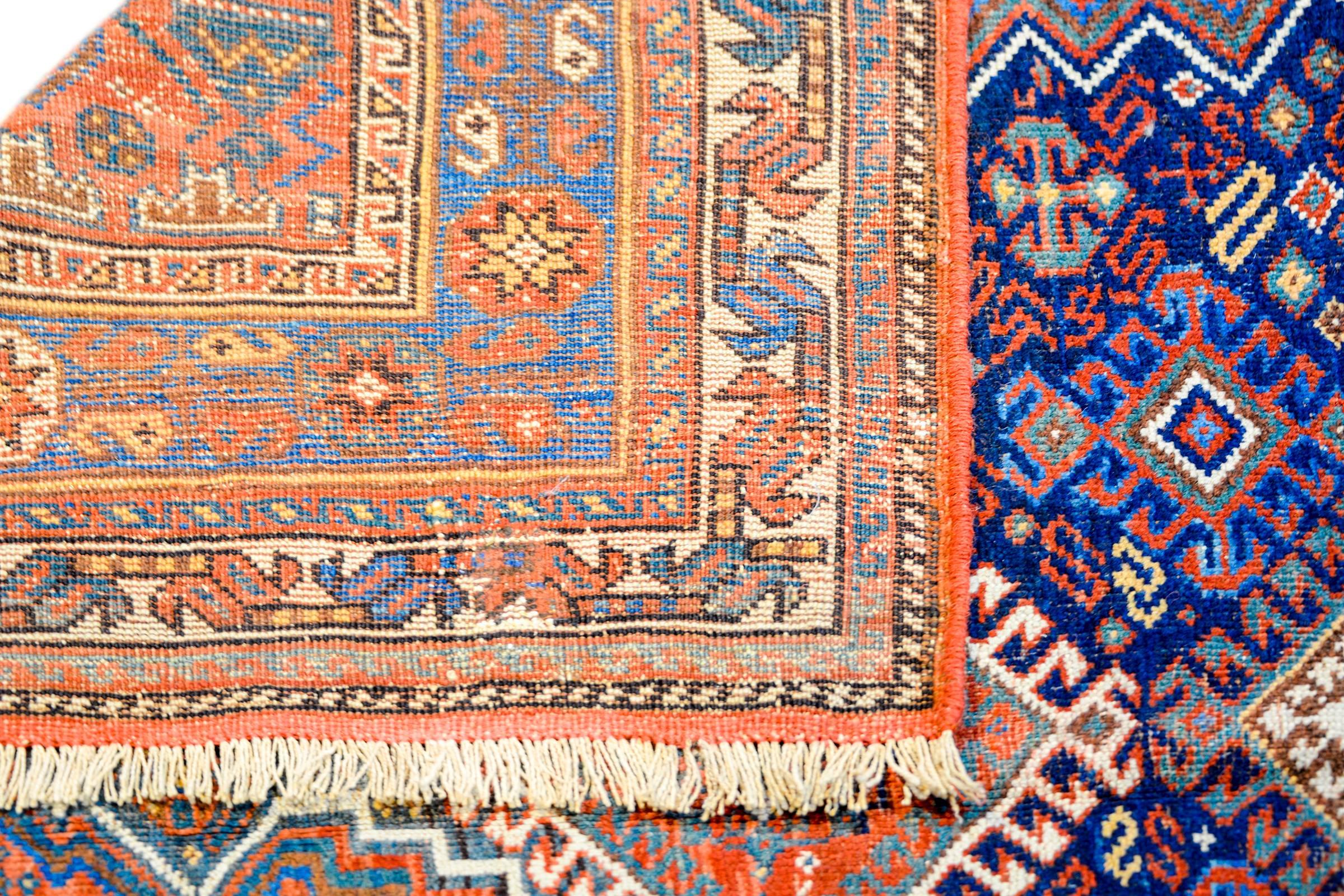 Vegetable Dyed Incredible Early 20th Century Ghashghaei Rug For Sale