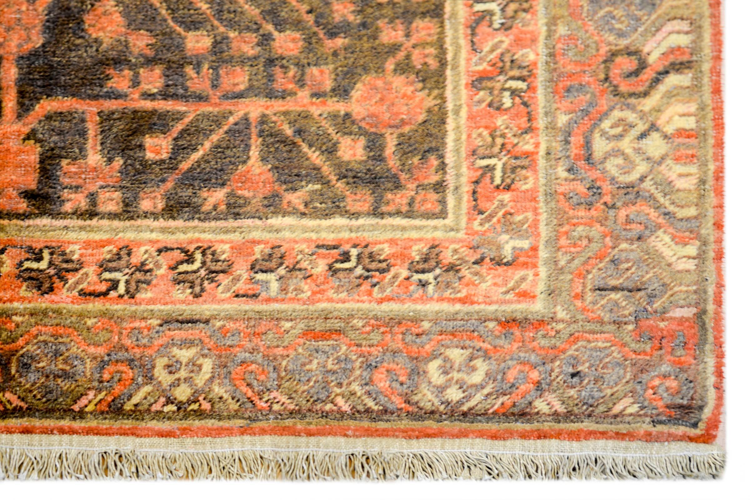 Unglaublicher Khotan-Teppich aus den 1940er Jahren (Pflanzlich gefärbt) im Angebot