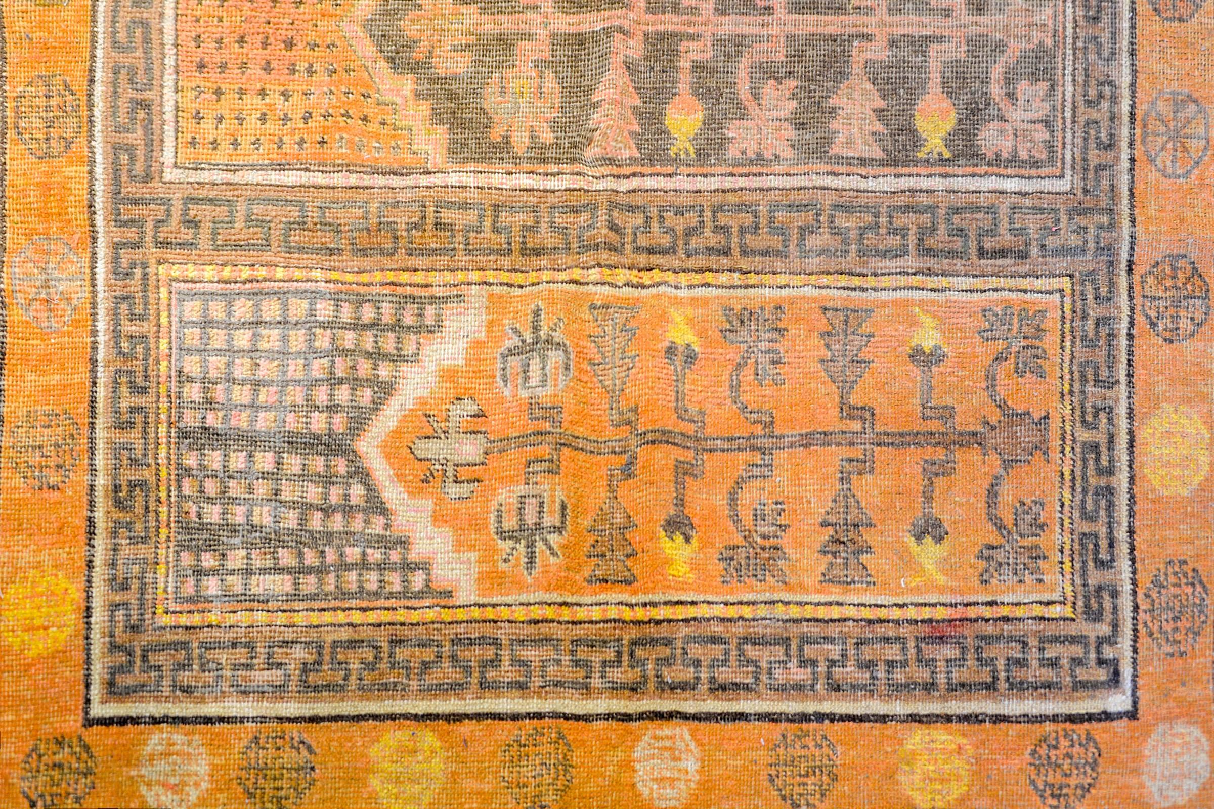 Persiano Tappeto Khotan unico dei primi del Novecento in vendita